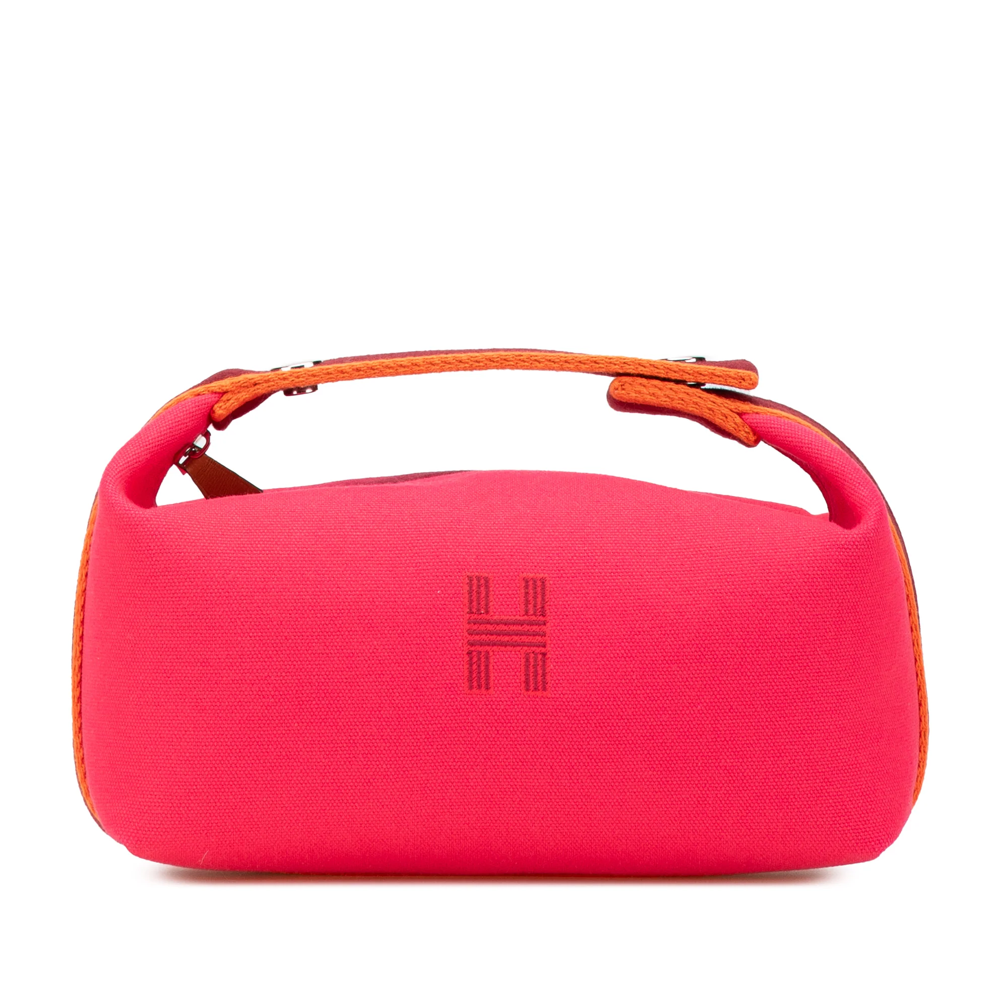 Hermes | Pre-Owned Small Toile Bride A Brac Case | Pink/Hot Pink