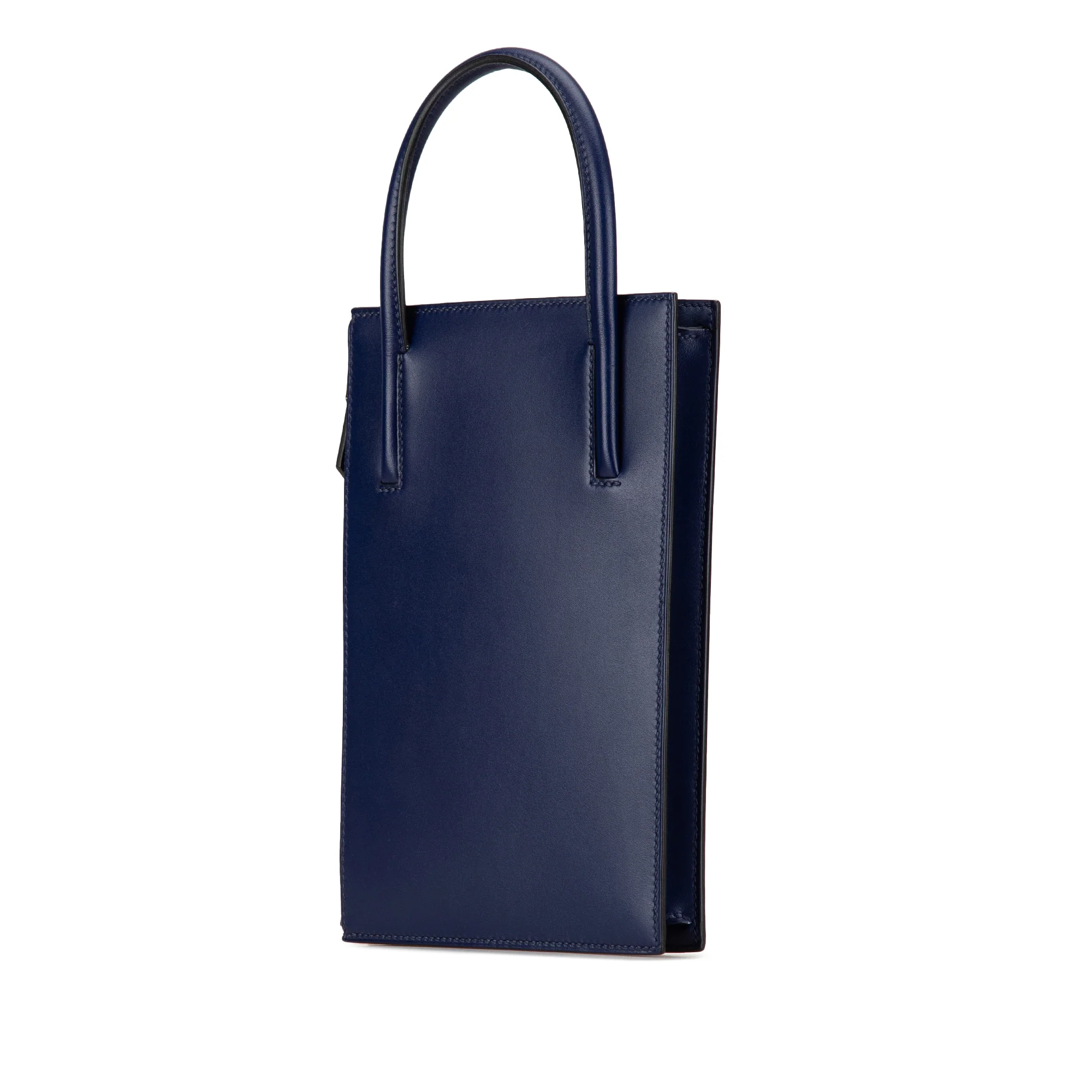 Hermes | Pre-Owned Tadelakt Kelly Cadena Handbag | Blue/Navy - Image 2