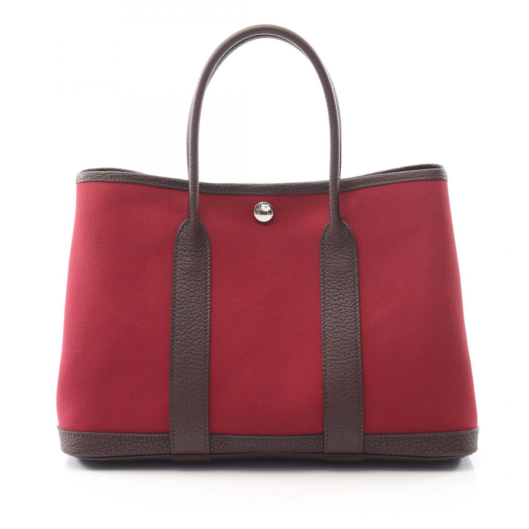 Hermes | Pre-Owned Toile and Negonda Garden Party 30 | Red/Bordeau