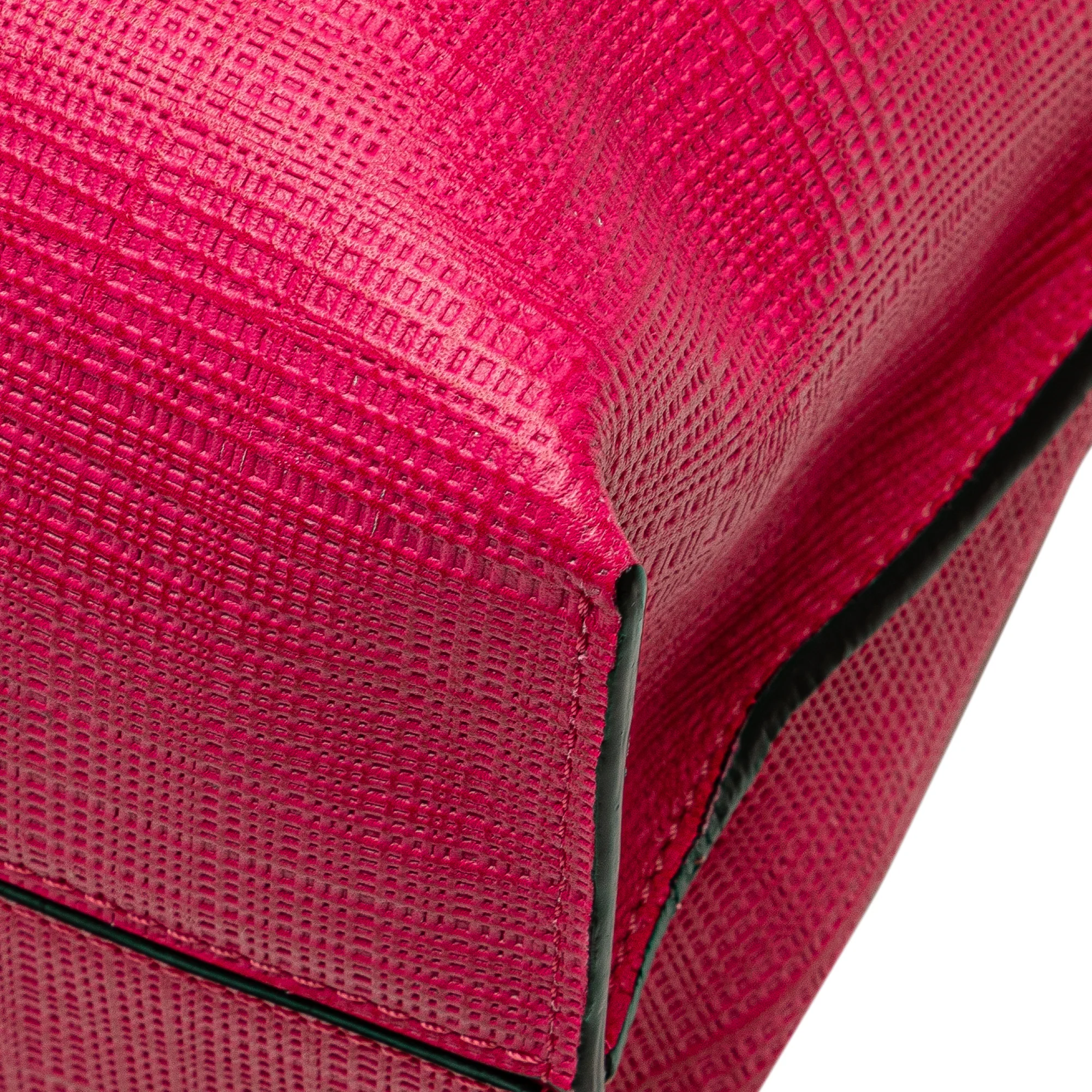 LOEWE | Pre-Owned Anagram Leather Shopper Tote | Pink/Hot Pink - Image 12