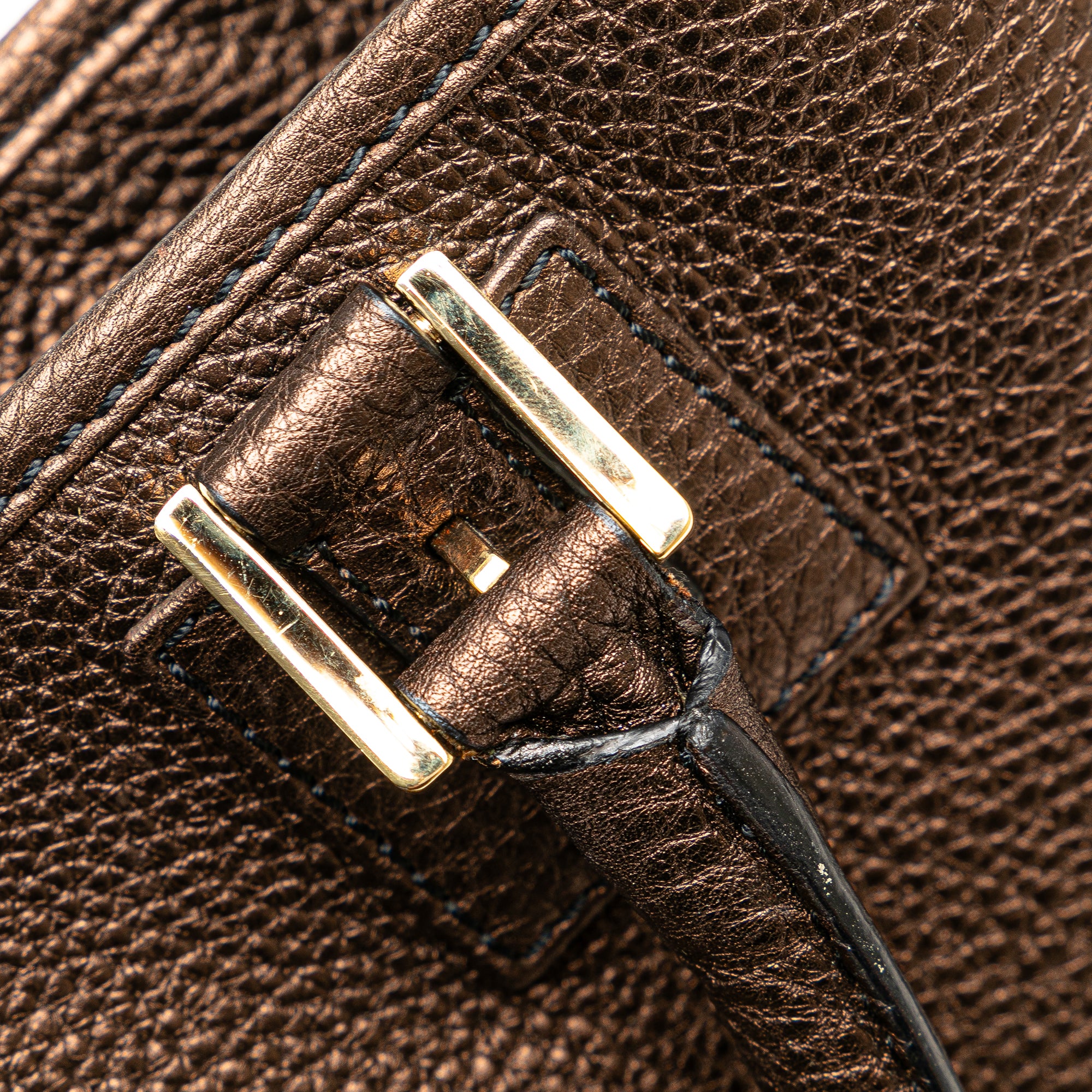 LOEWE | Pre-Owned Fusta Tote | Brown/Bronze - Image 13