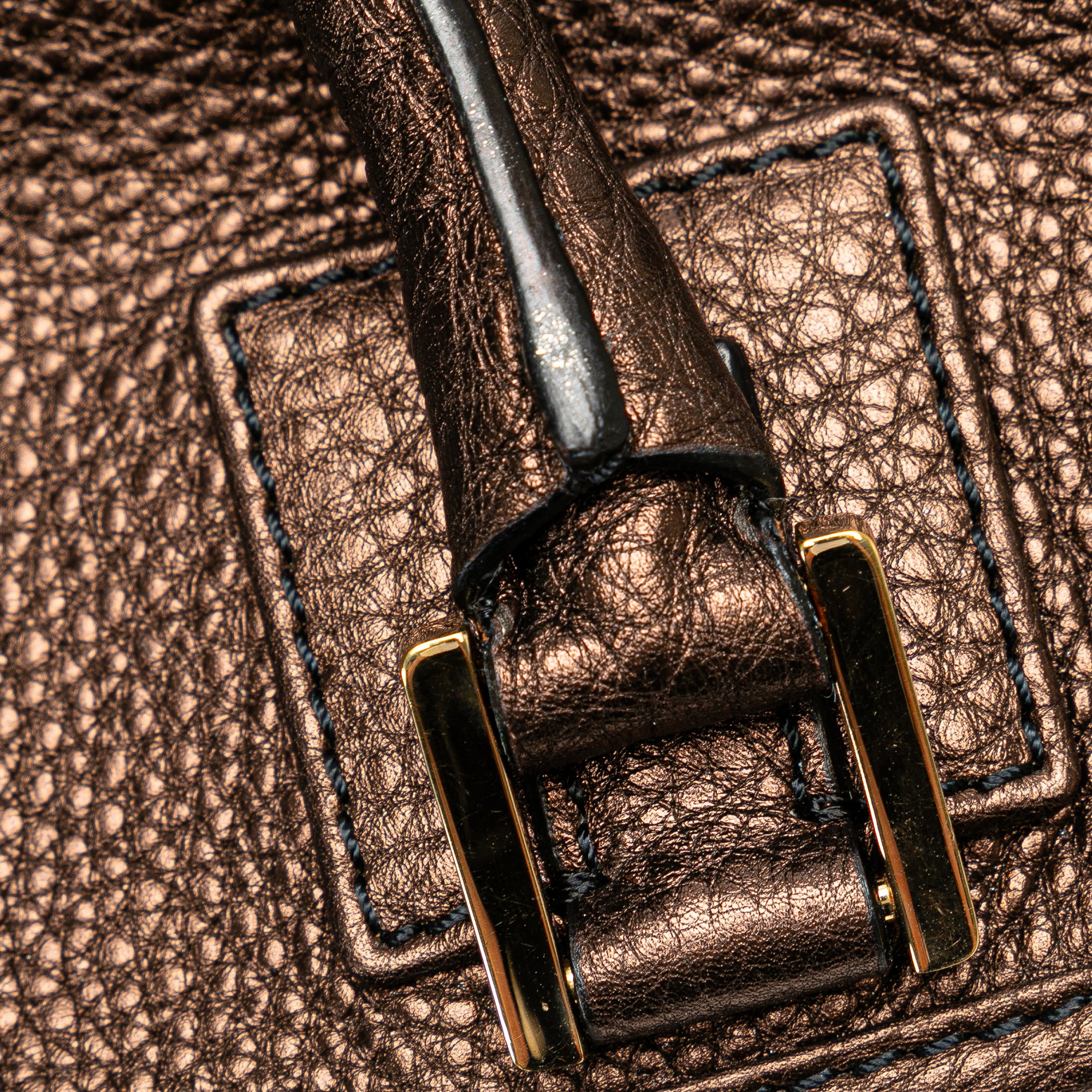 LOEWE | Pre-Owned Fusta Tote | Brown/Bronze - Image 3