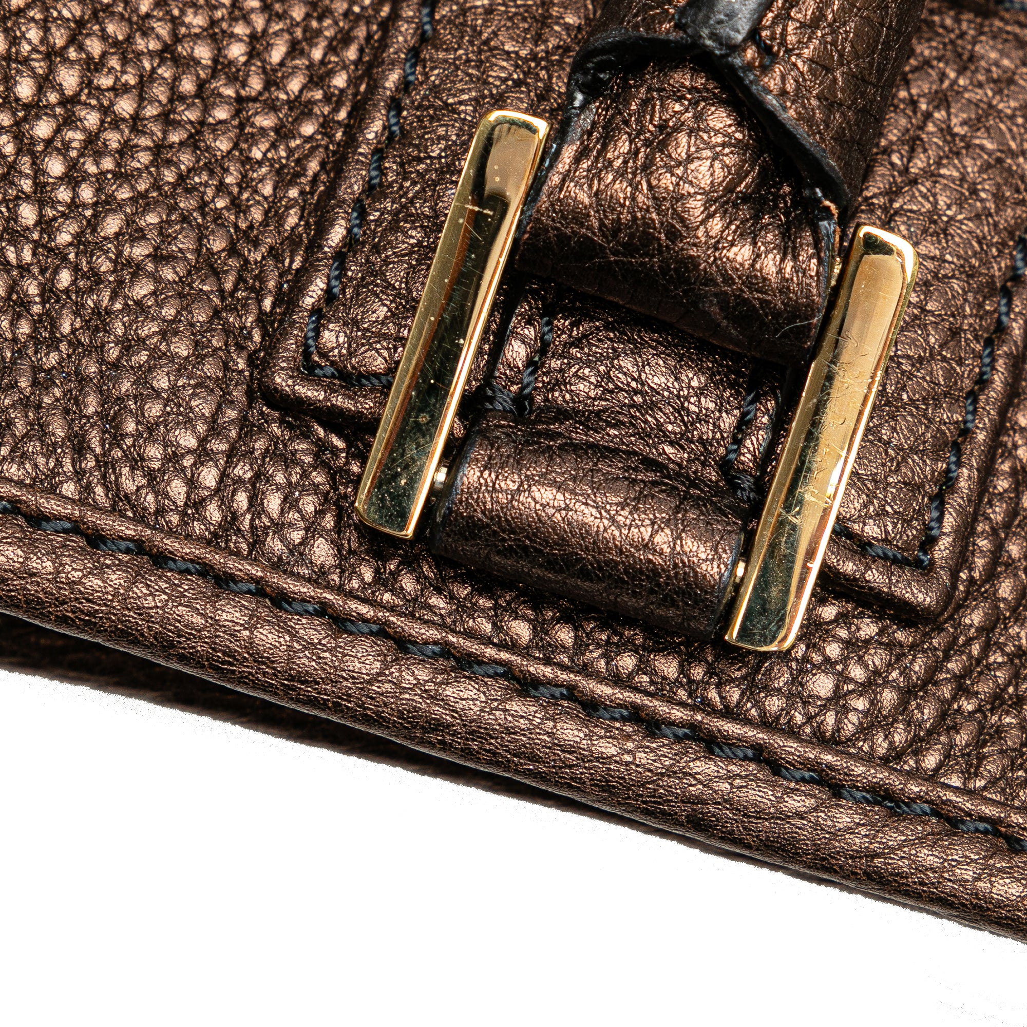 LOEWE | Pre-Owned Fusta Tote | Brown/Bronze - Image 4