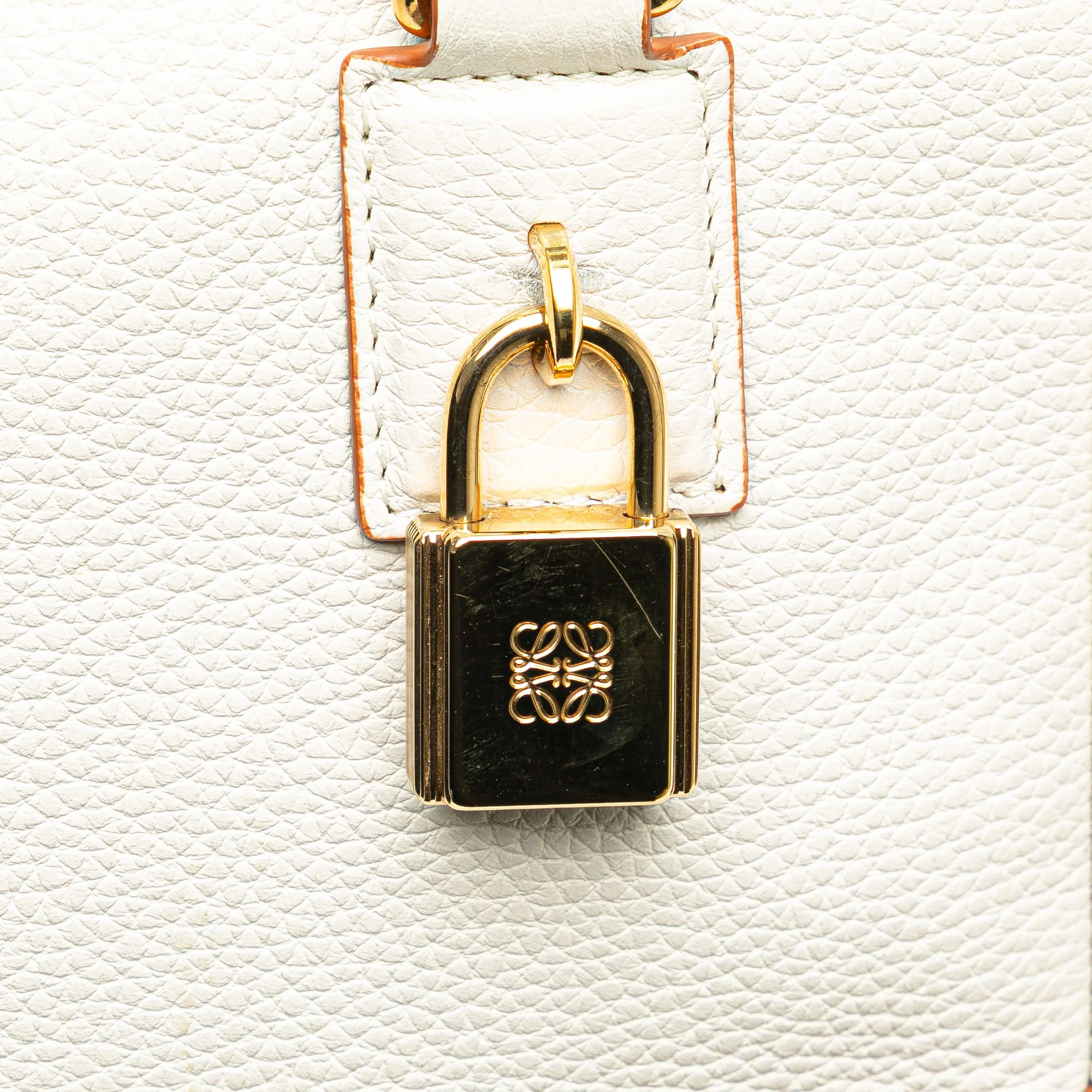 LOEWE | Pre-Owned Leather Amazona Square 19 | White - Image 13