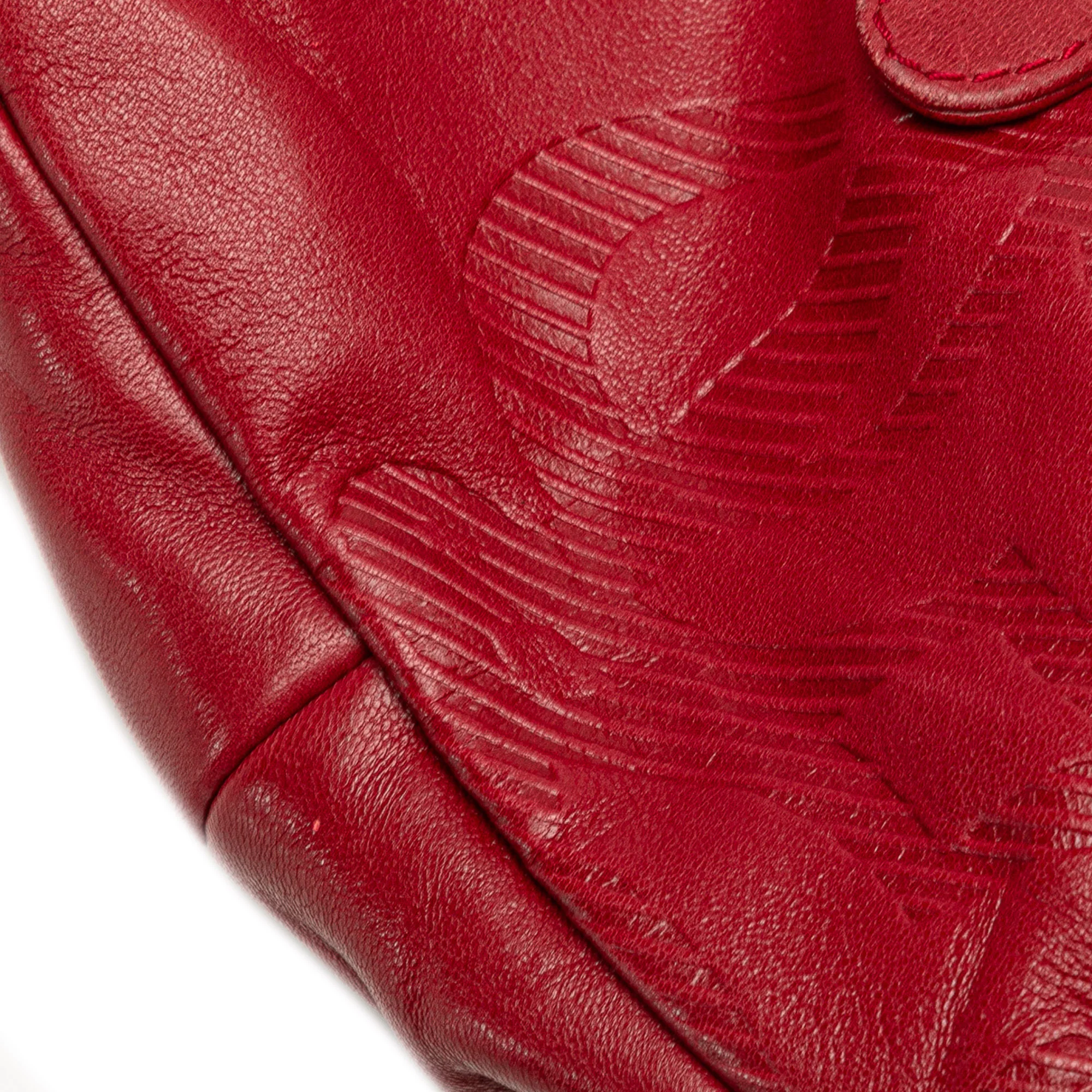 LOEWE | Pre-Owned Leather Anagram Crossbody | Red - Image 13