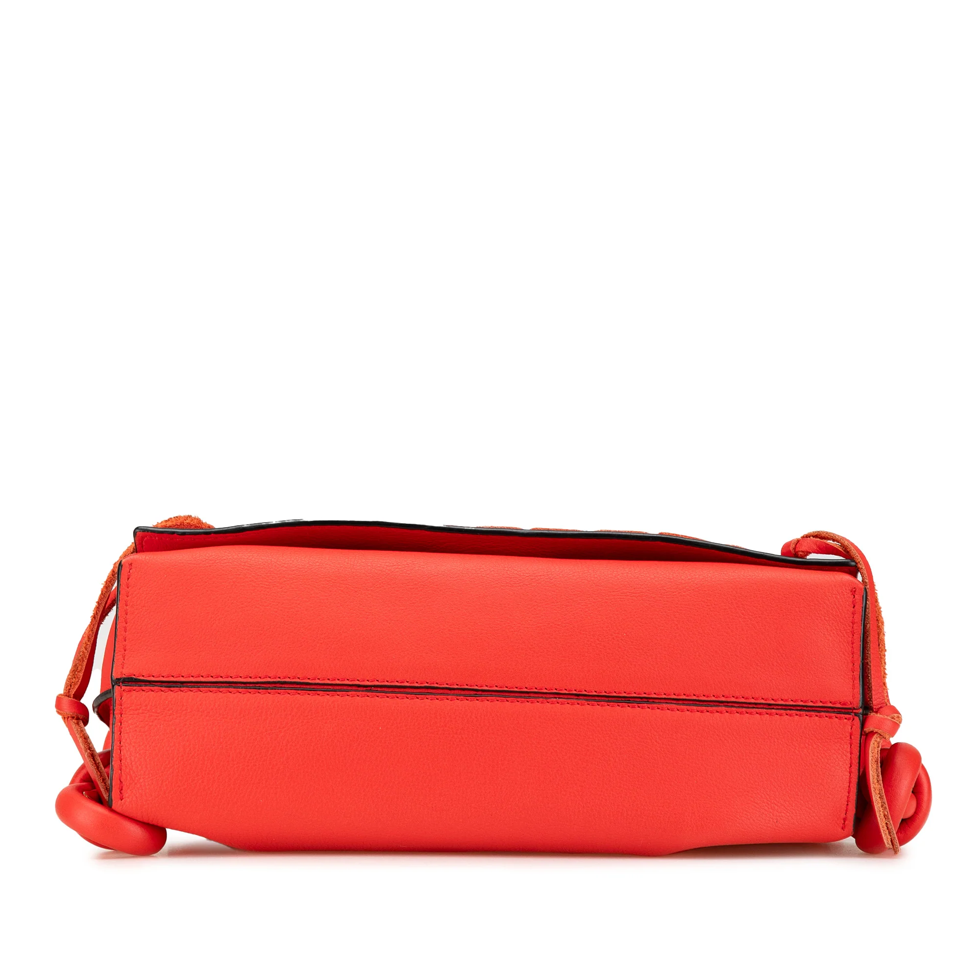 LOEWE | Pre-Owned Leather Flamenco Knot Whipstitch Crossbody | Red - Image 3