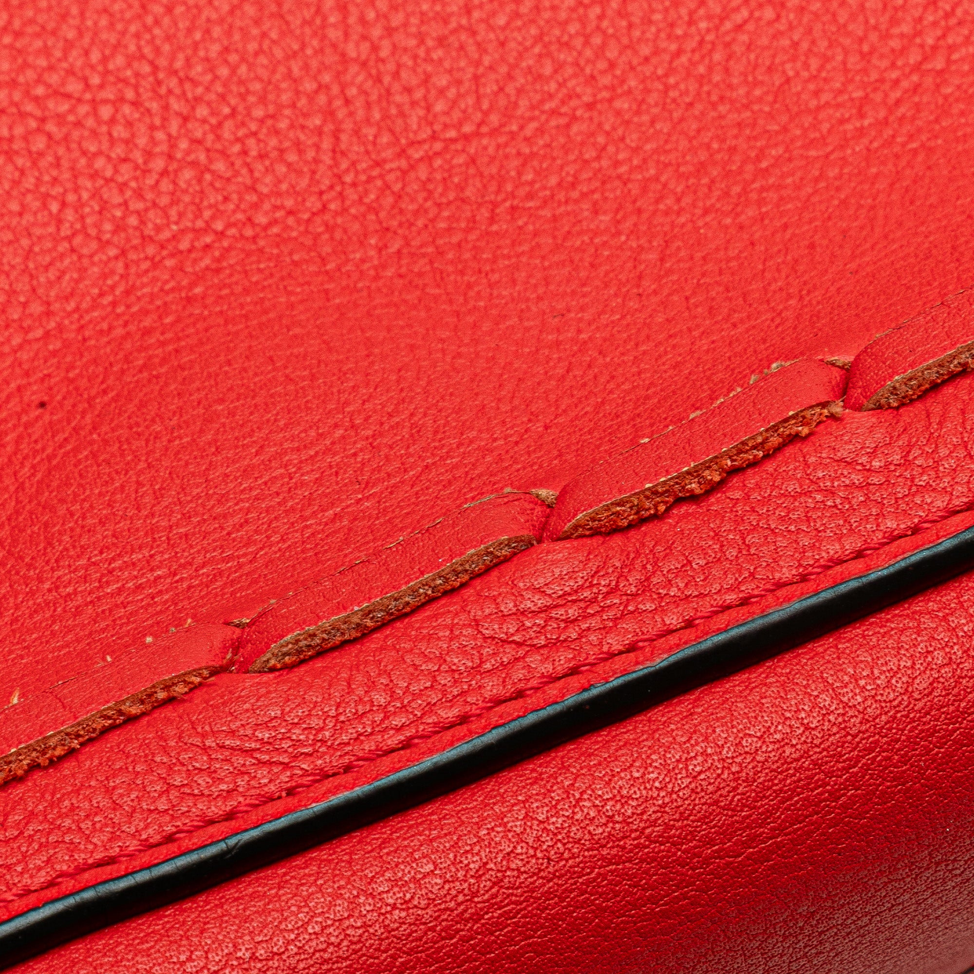 LOEWE | Pre-Owned Leather Flamenco Knot Whipstitch Crossbody | Red - Image 8