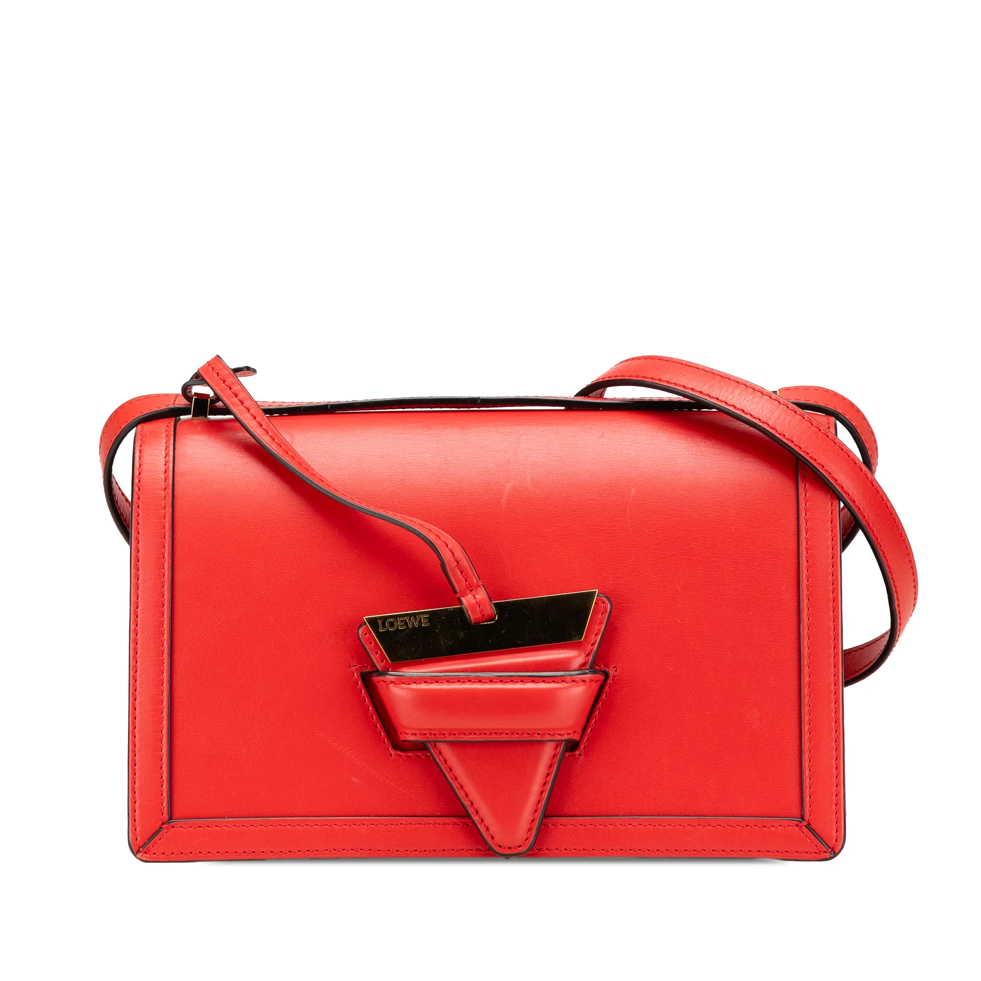 LOEWE | Pre-Owned Medium Leather Barcelona Crossbody | Red