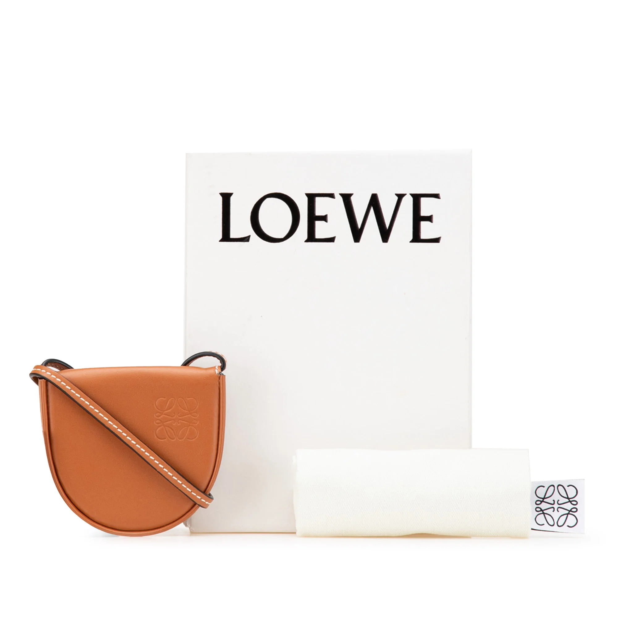 LOEWE | Pre-Owned Mini Soft Calfskin Heel Pouch | Brown - Image 5