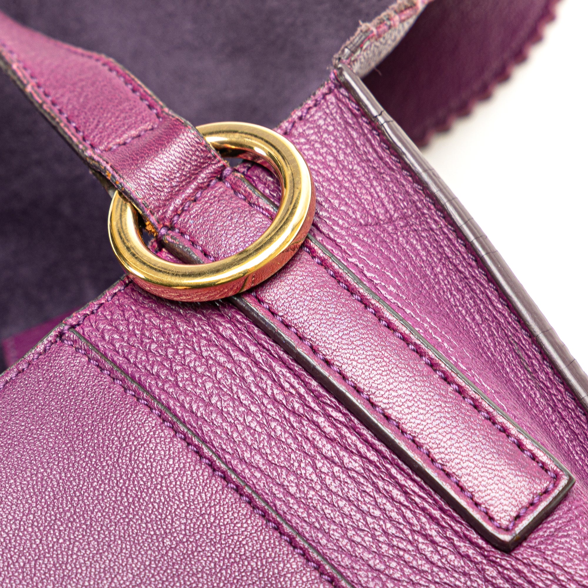 LOEWE | Pre-Owned Nappa Anagram Tassel Crossbody | Purple - Image 12