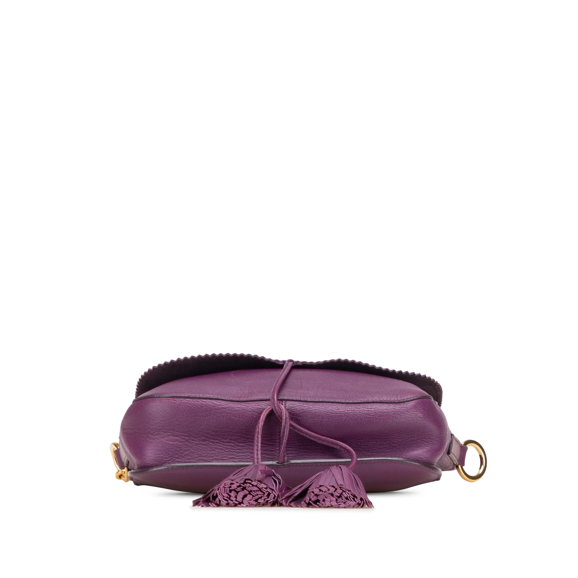 LOEWE | Pre-Owned Nappa Anagram Tassel Crossbody | Purple - Image 7