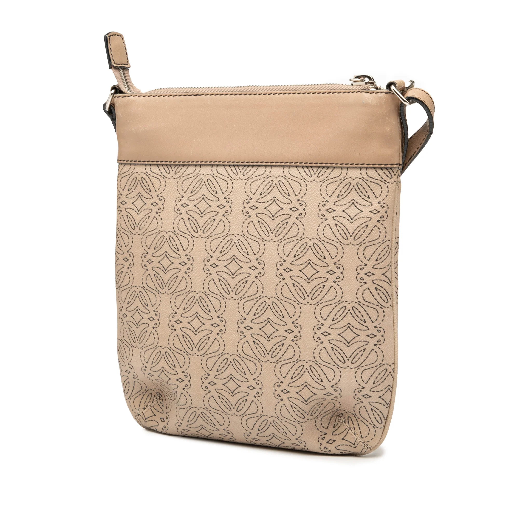 LOEWE | Pre-Owned PVC and Leather Anagram Crossbody | Beige - Image 2