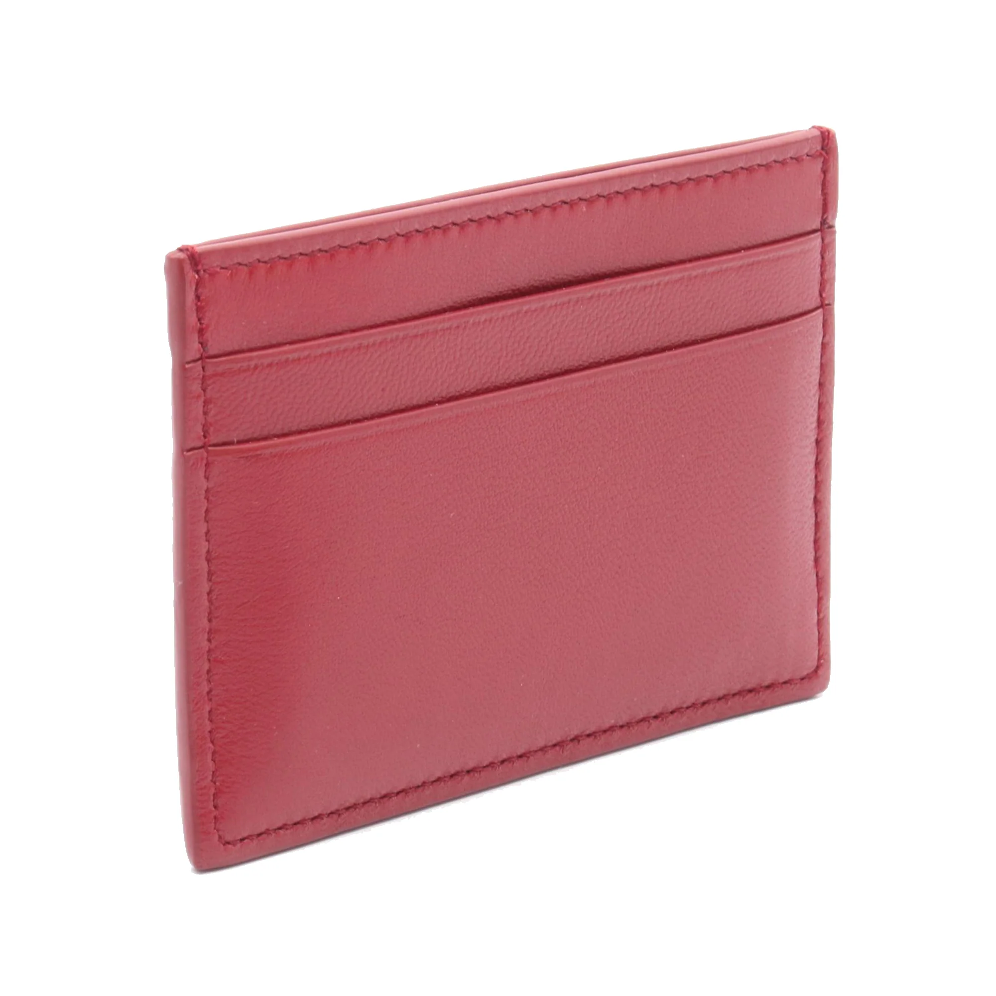 LOEWE | Pre-Owned Shiny Nappa Calfskin Puffer Anagram Plain Card Holder | Red - Image 2