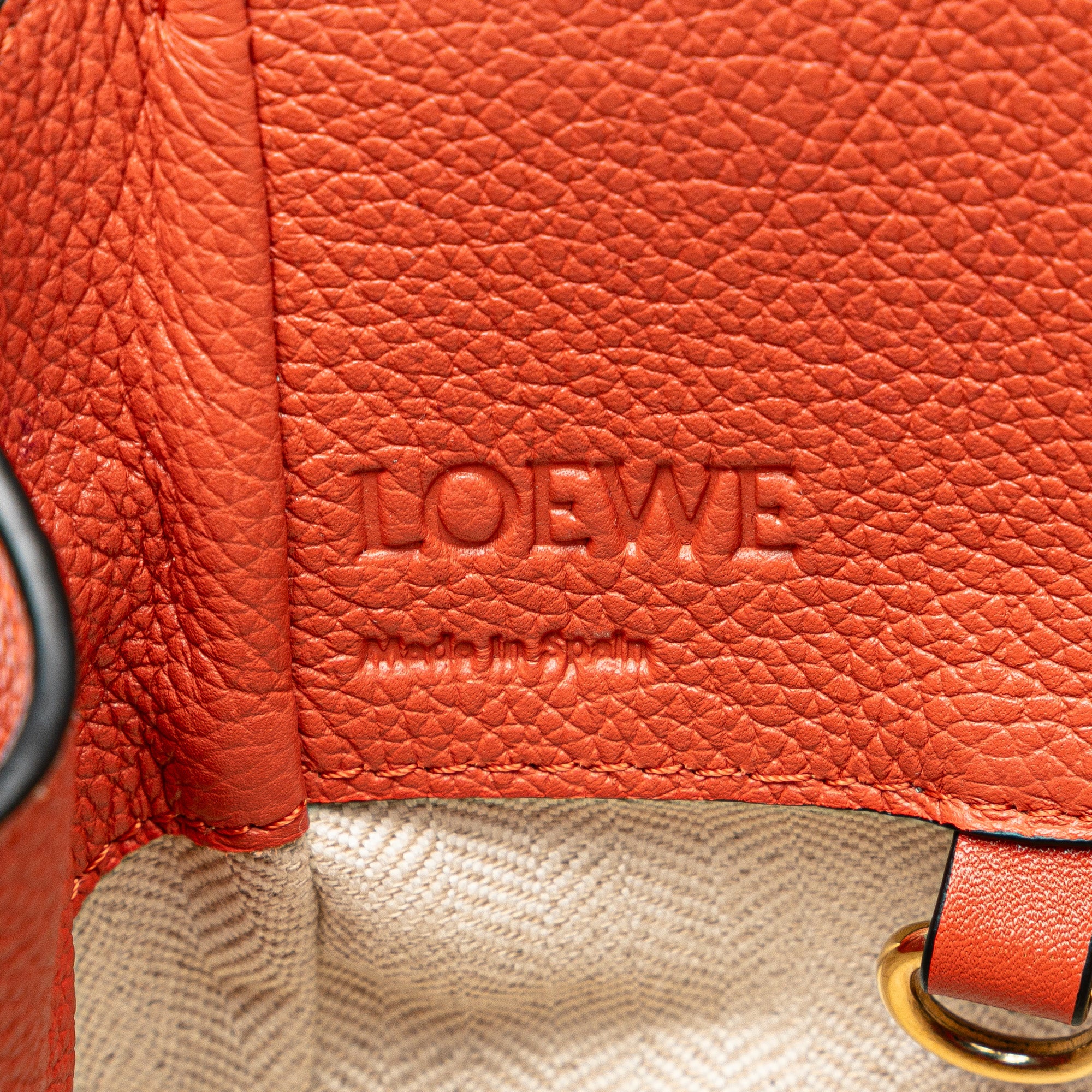 LOEWE | Pre-Owned Small Leather Hammock Satchel | Orange - Image 6