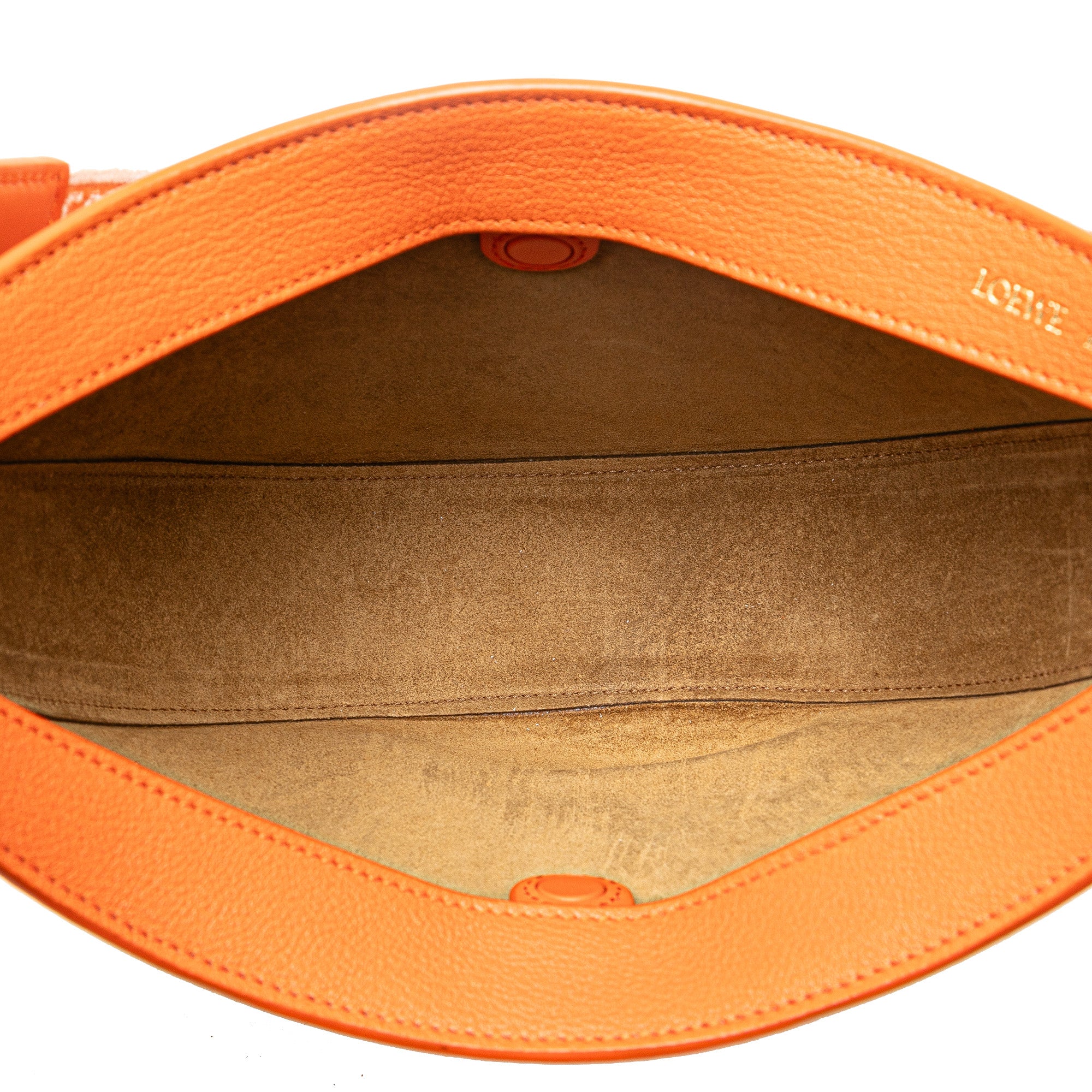 LOEWE | Pre-Owned Small Leather Luna Hobo | Orange - Image 4