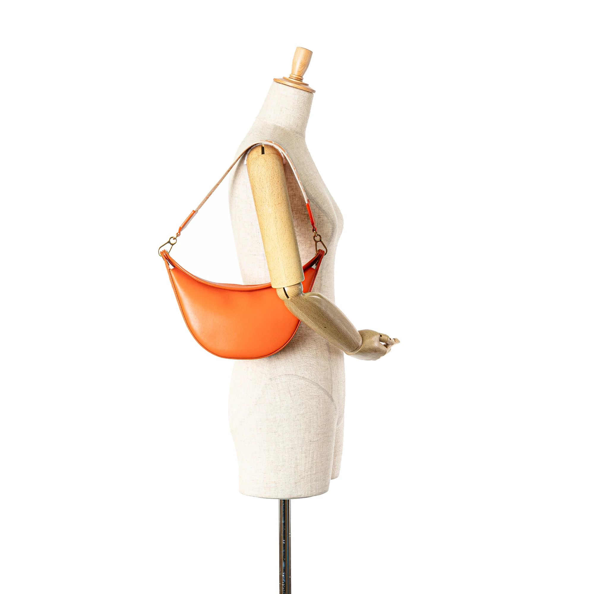 LOEWE | Pre-Owned Small Leather Luna Hobo | Orange - Image 7