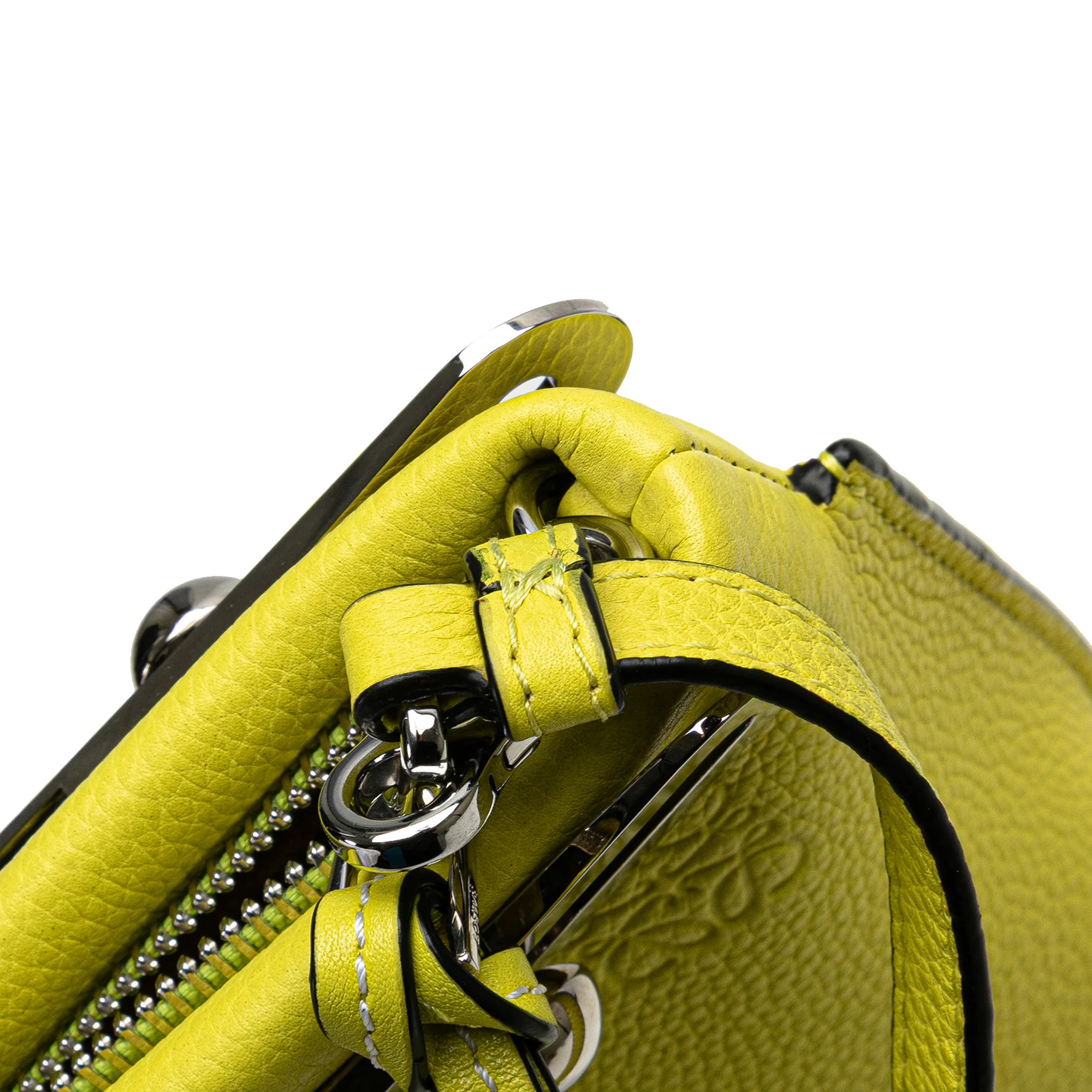 LOEWE | Pre-Owned Small Leather Missy Satchel | Yellow/Neon Yellow - Image 9