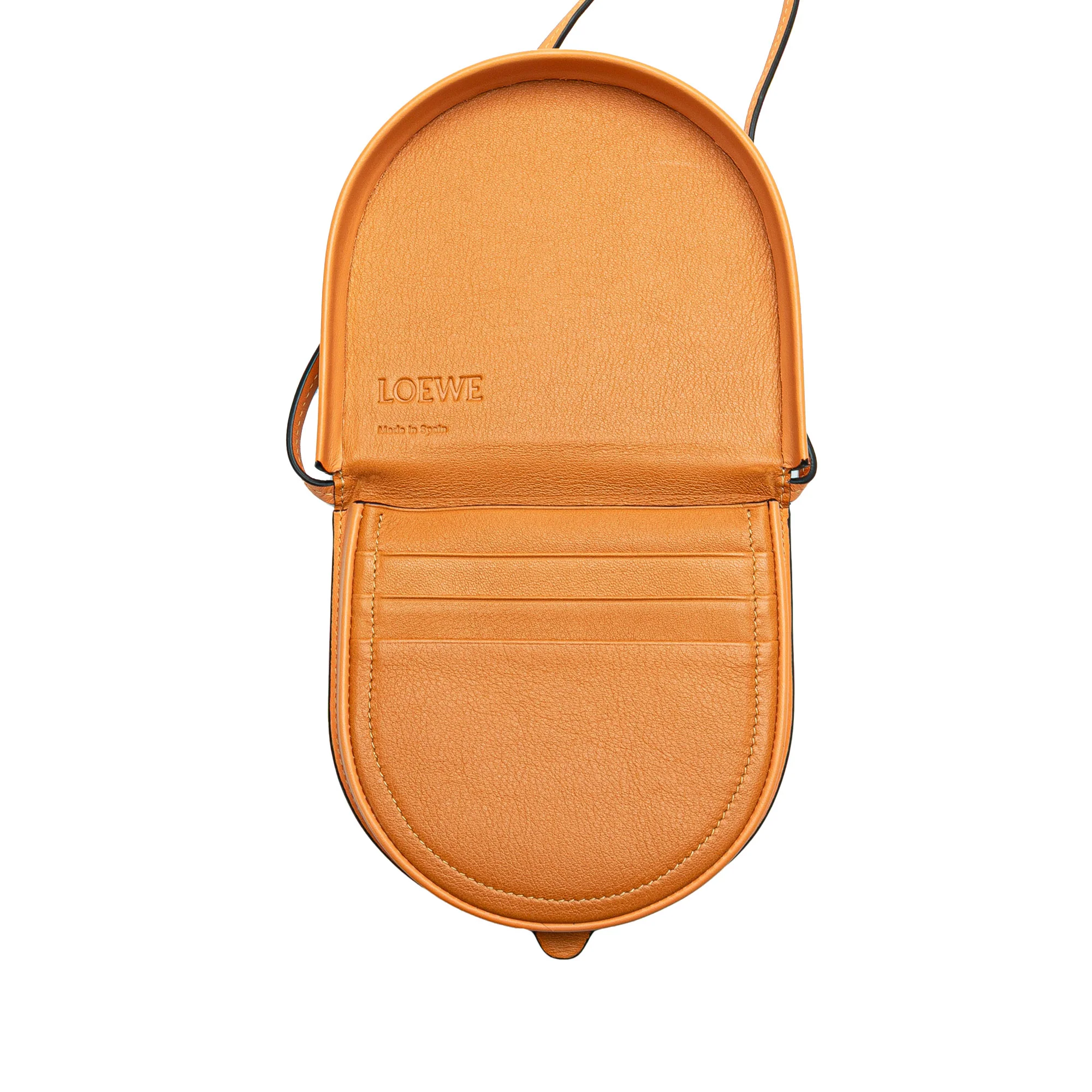 LOEWE | Pre-Owned Small Soft Calfskin Heel Pouch | Orange/Light Orange - Image 10