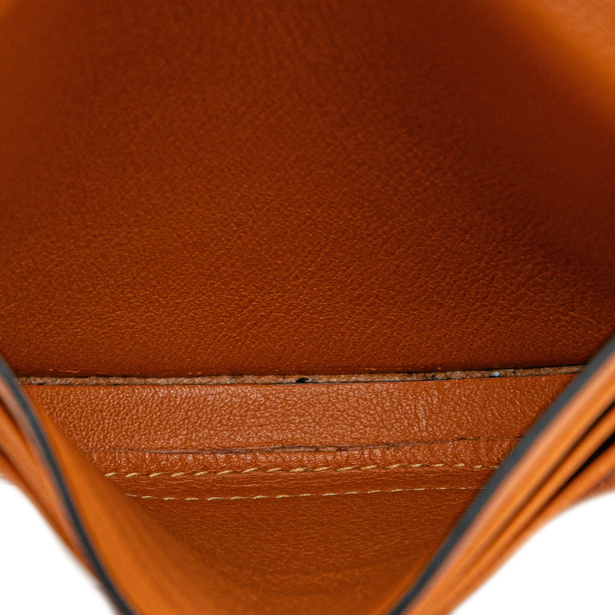 LOEWE | Pre-Owned Small Soft Calfskin Heel Pouch | Orange/Light Orange - Image 11