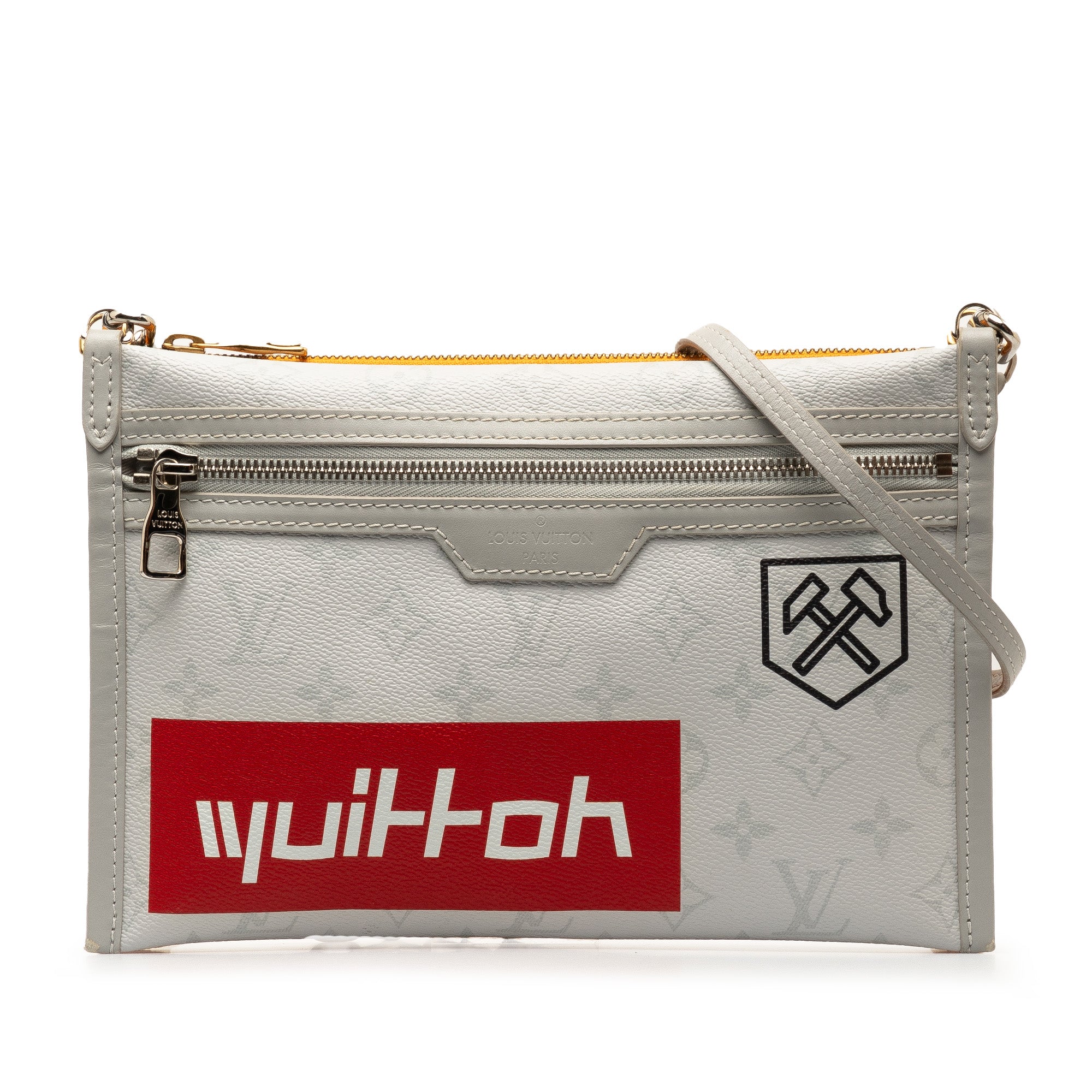 Louis Vuitton | Pre-Owned Monogram Antartica Double Flat Messenger - I | Gray/Light Gray