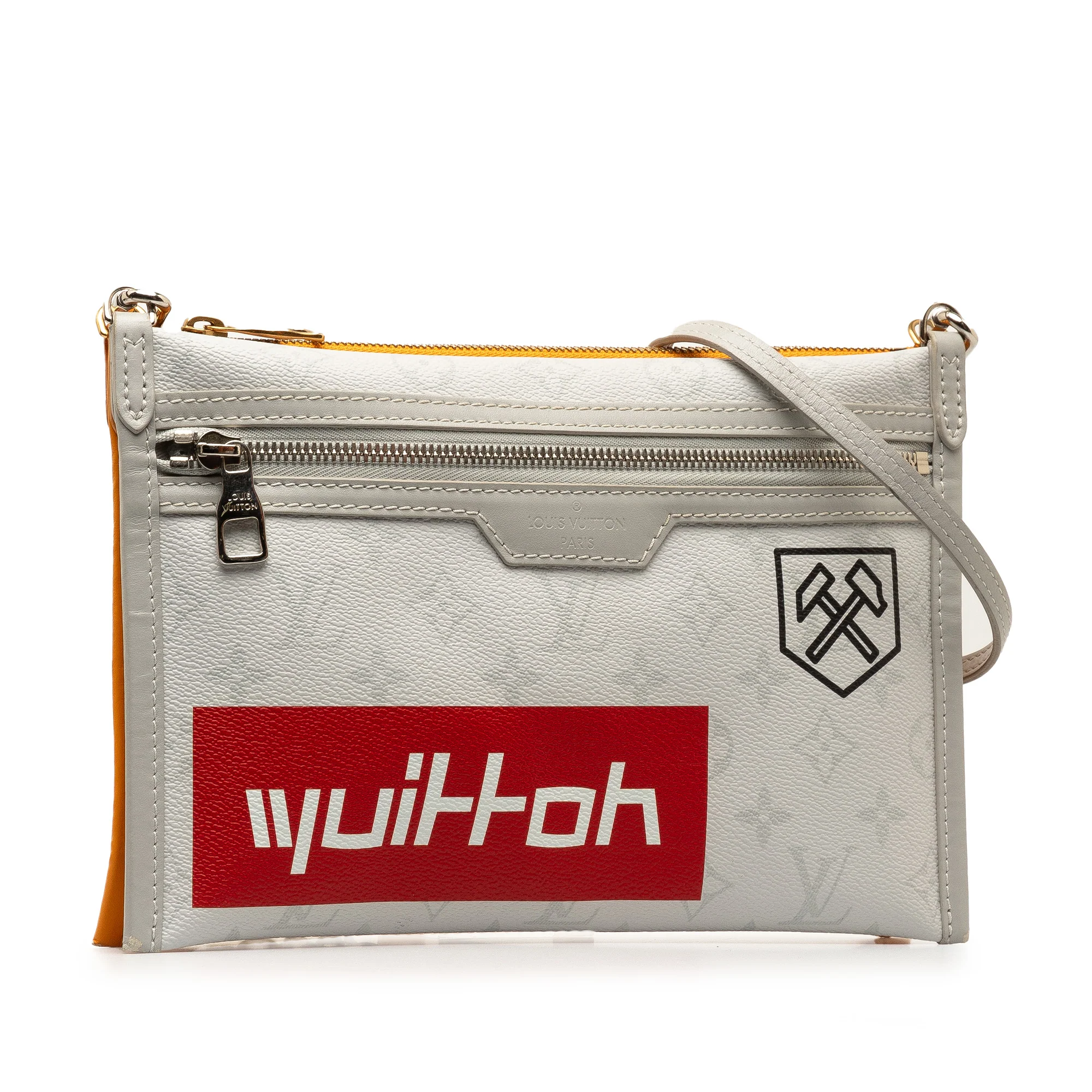 Louis Vuitton | Pre-Owned Monogram Antartica Double Flat Messenger - I | Gray/Light Gray - Image 8