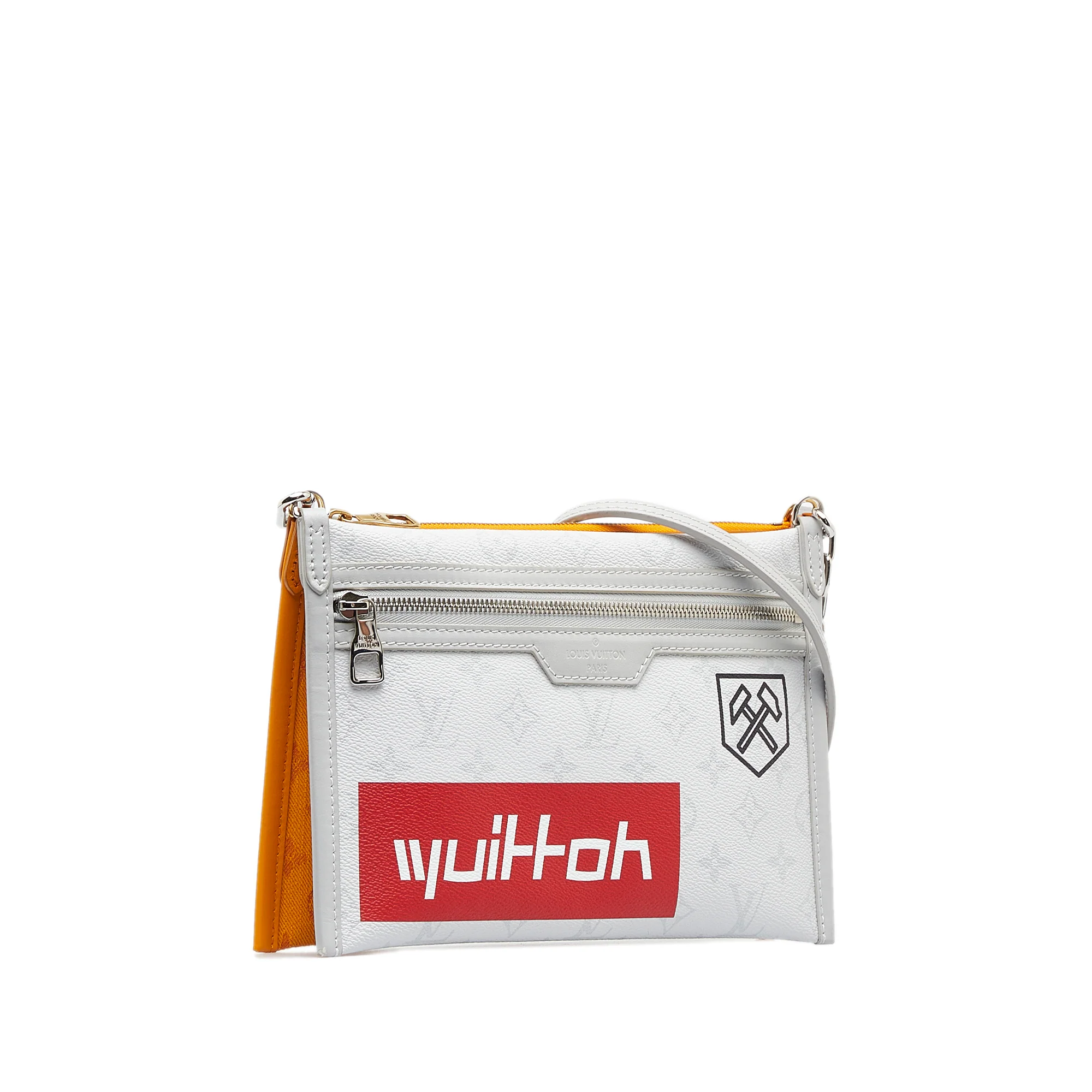 Louis Vuitton | Pre-Owned Monogram Antartica Double Flat Messenger - II | Gray/Light Gray - Image 4