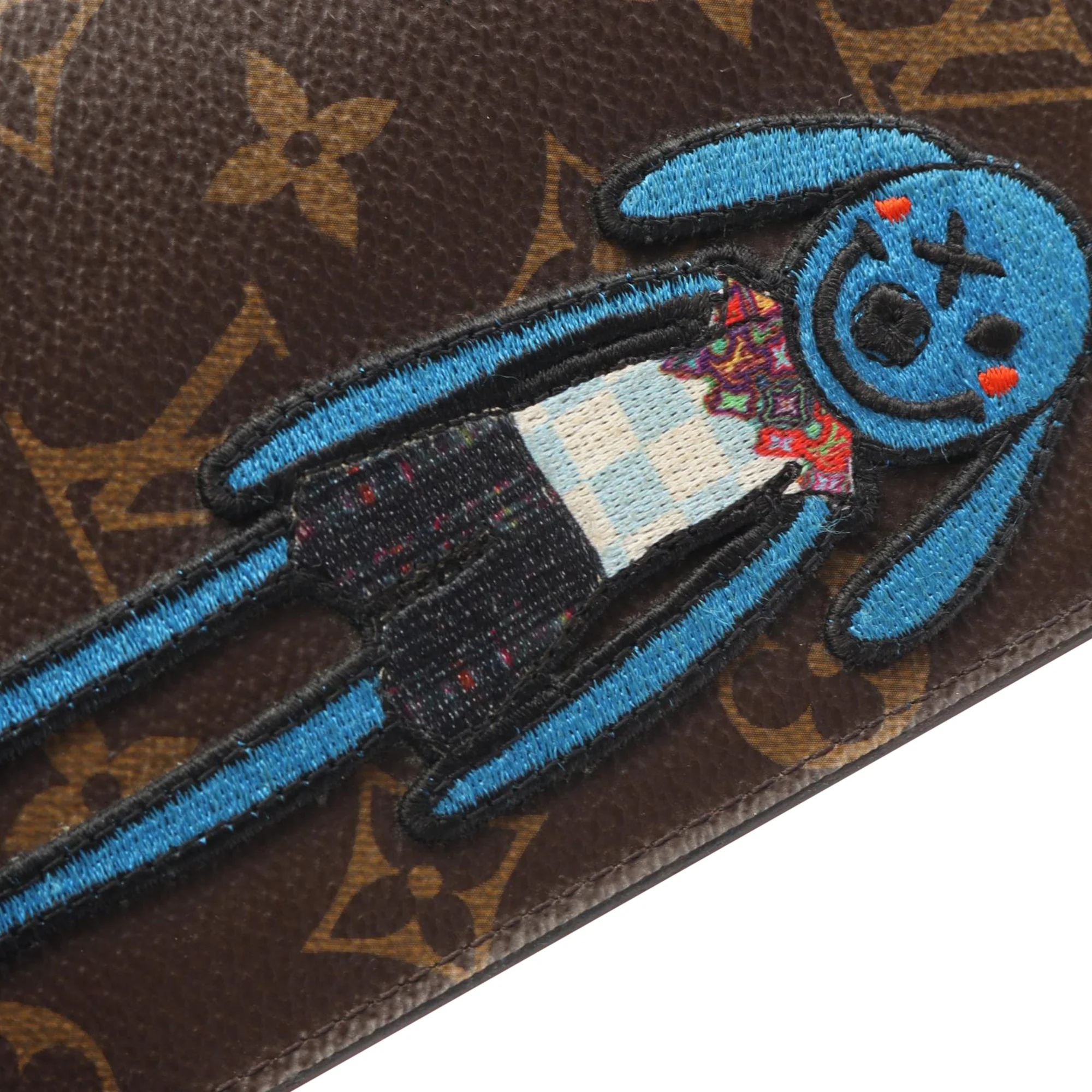 Louis Vuitton | Pre-Owned Monogram Embroidered Cartoon LV Friends Brazza Wallet | Brown - Image 7