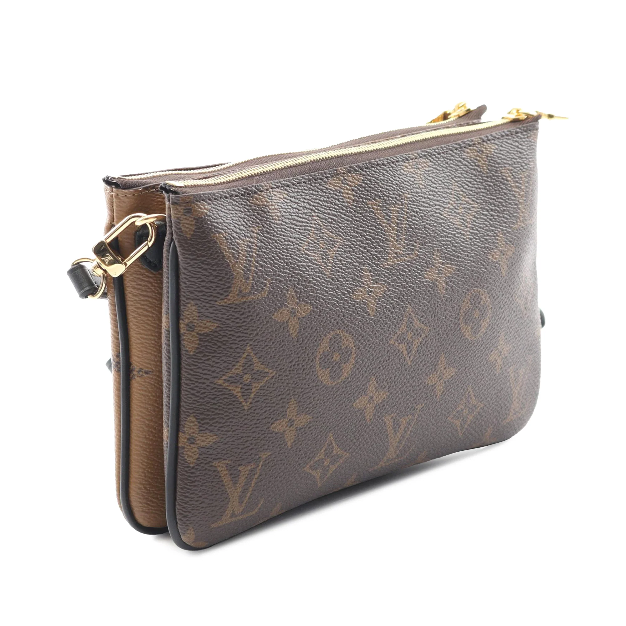 Louis Vuitton | Pre-Owned Monogram Giant Reverse Double Zip Pochette | Brown - Image 2