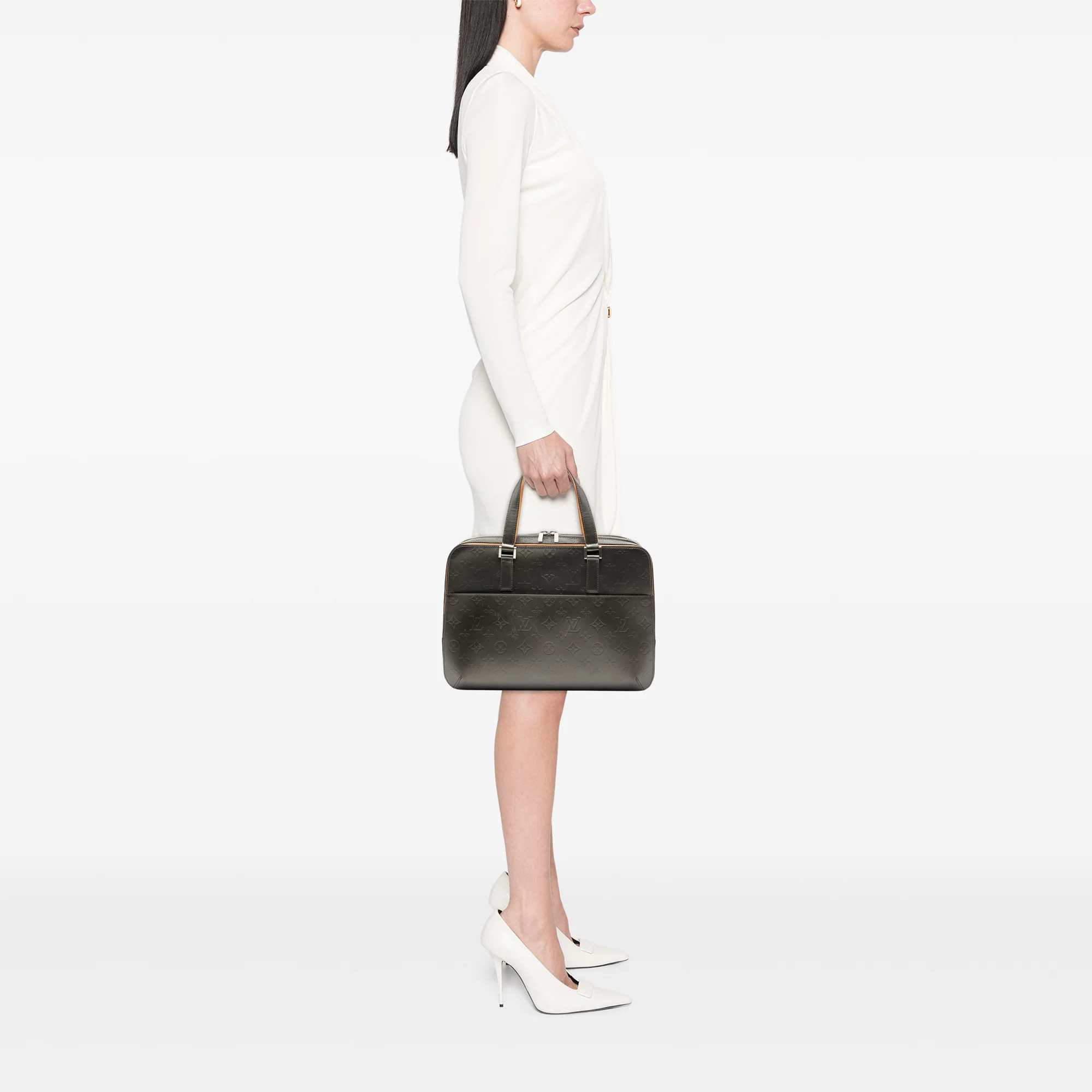Louis Vuitton | Pre-Owned Monogram Mat Malden | Gray/Dark Gray - Image 8