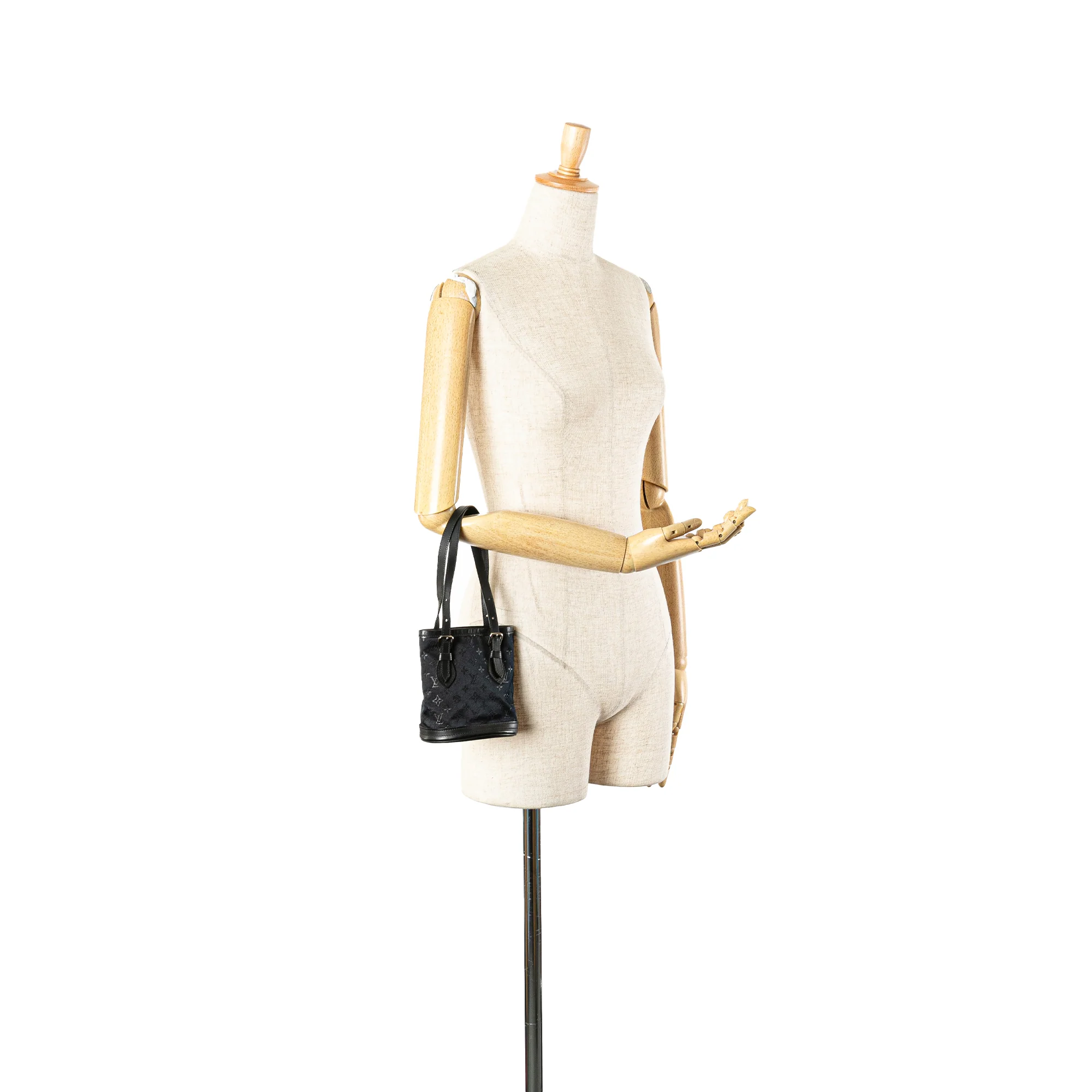 Louis Vuitton | Pre-Owned Monogram Mini Satin Bucket - I | Black - Image 3