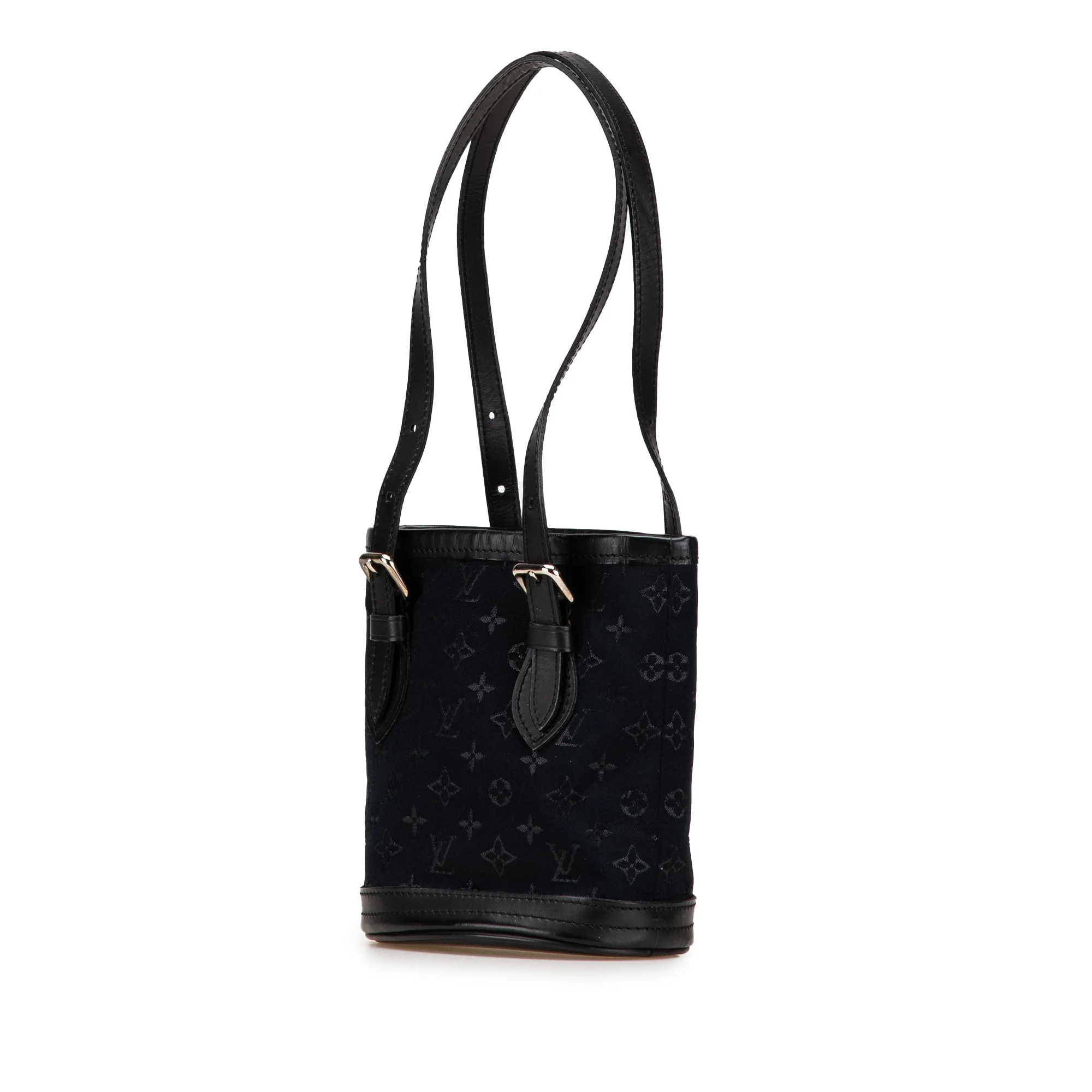 Louis Vuitton | Pre-Owned Monogram Mini Satin Bucket - I | Black - Image 4