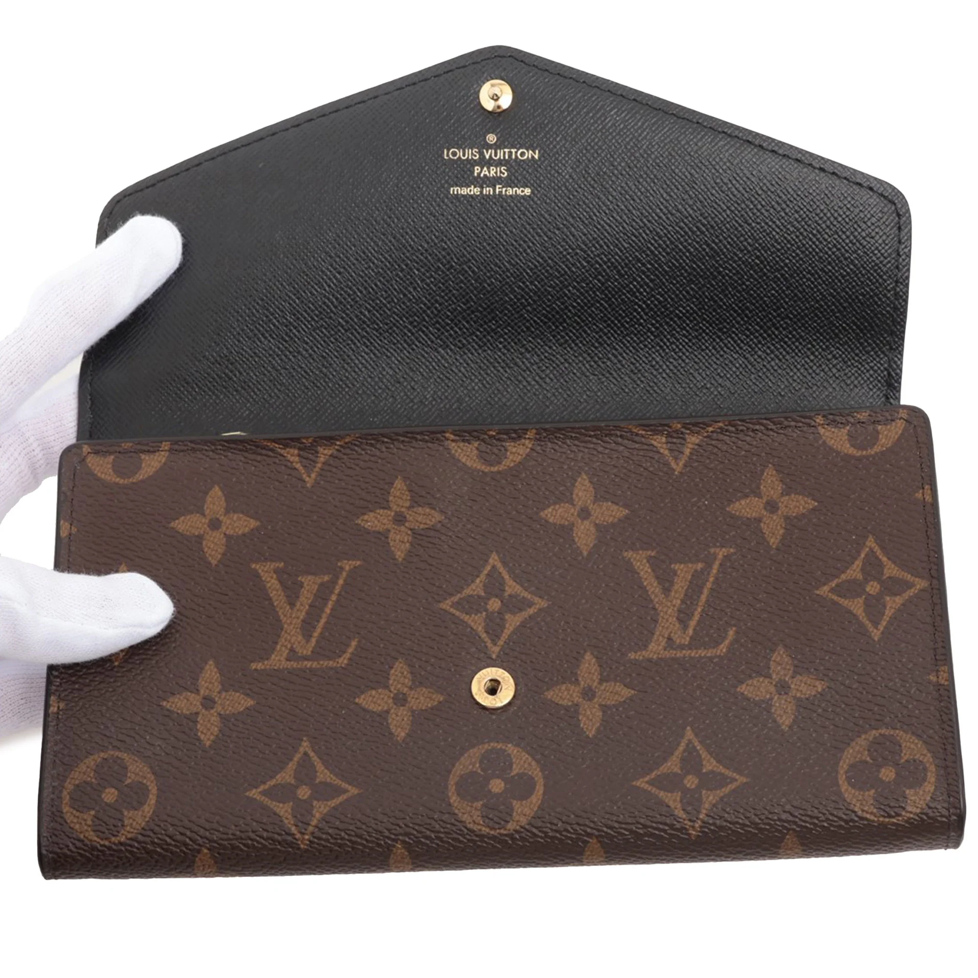Louis Vuitton | Pre-Owned Monogram Sarah Reverse Long Wallet | Brown - Image 9