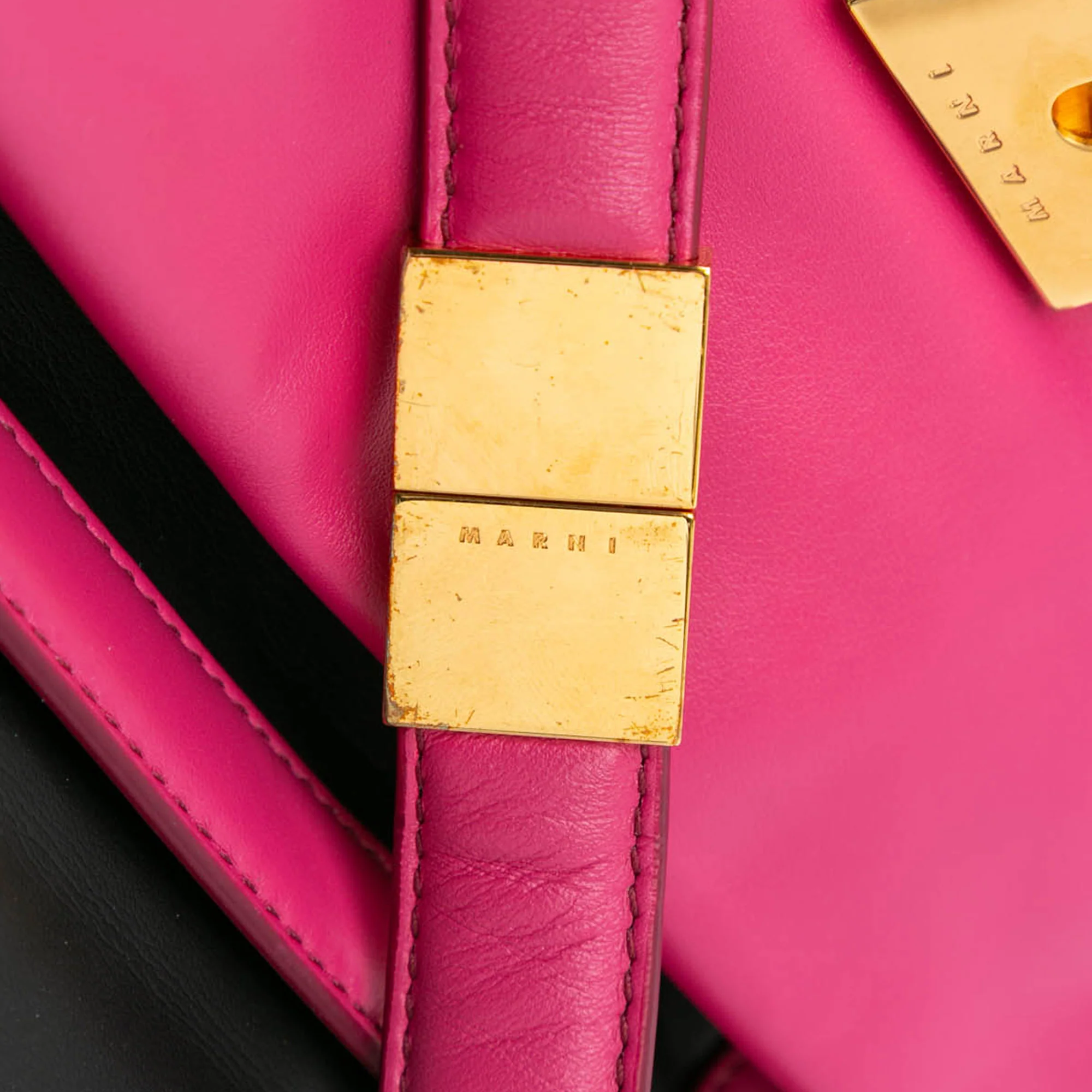 Marni | Pre-Owned Small Leather Prisma Crossbody | Pink/Hot Pink - Image 12