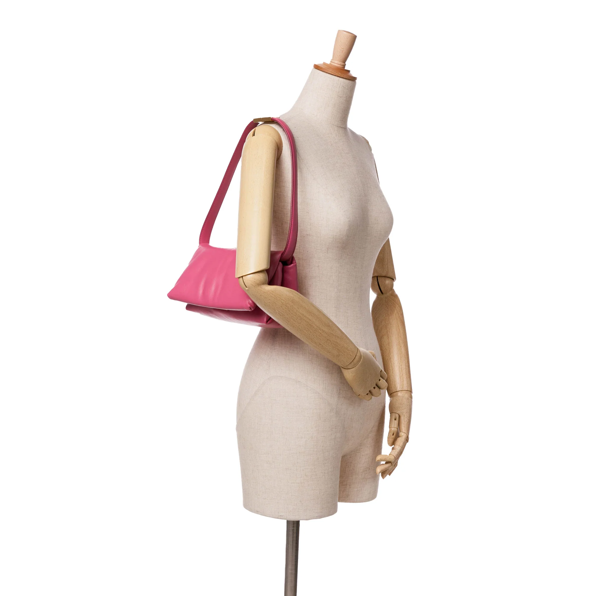 Marni | Pre-Owned Small Leather Prisma Crossbody | Pink/Hot Pink - Image 3