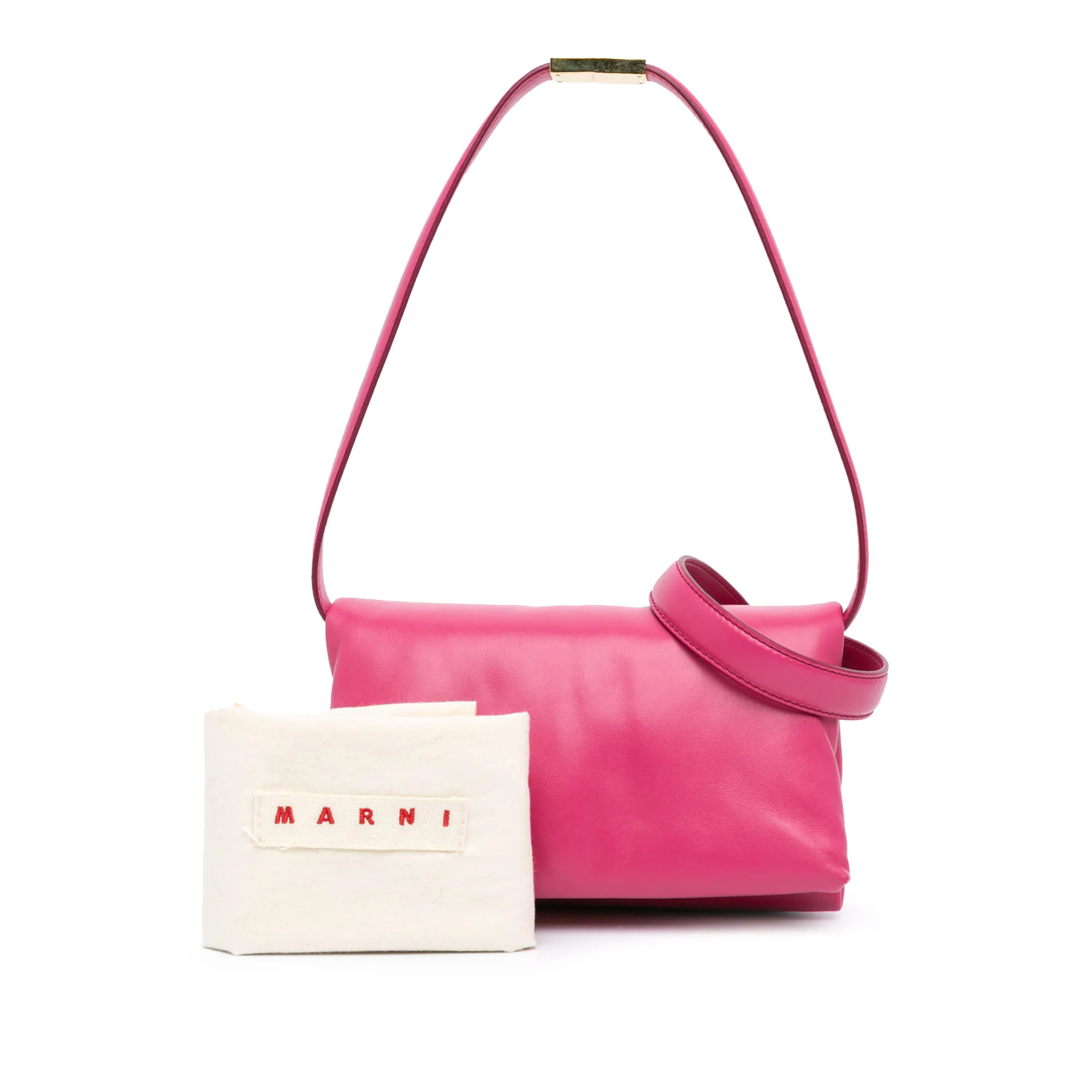 Marni | Pre-Owned Small Leather Prisma Crossbody | Pink/Hot Pink - Image 4