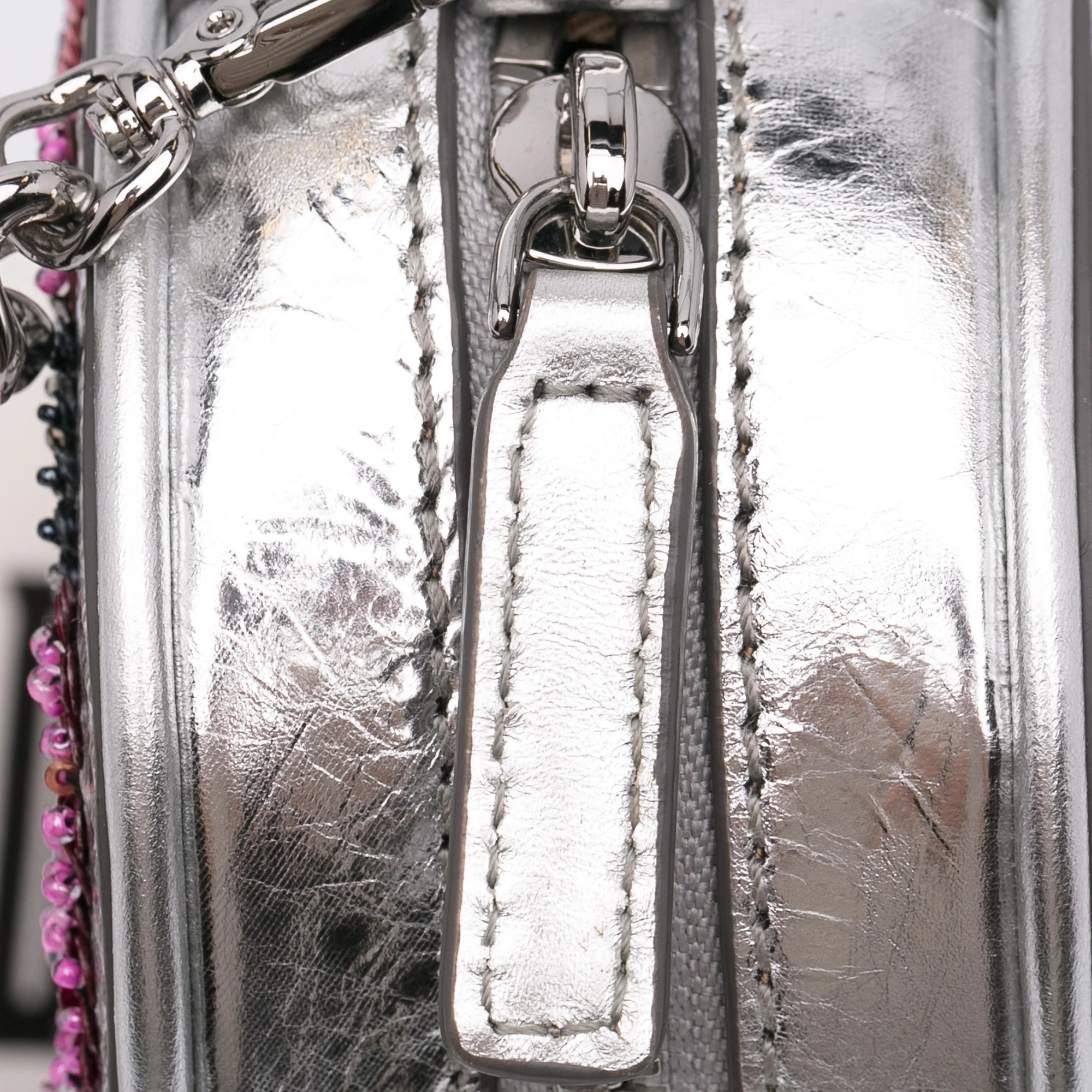 MCM | Pre-Owned Paticia Leopard Sparkle Satchel | SilverRed - Image 15