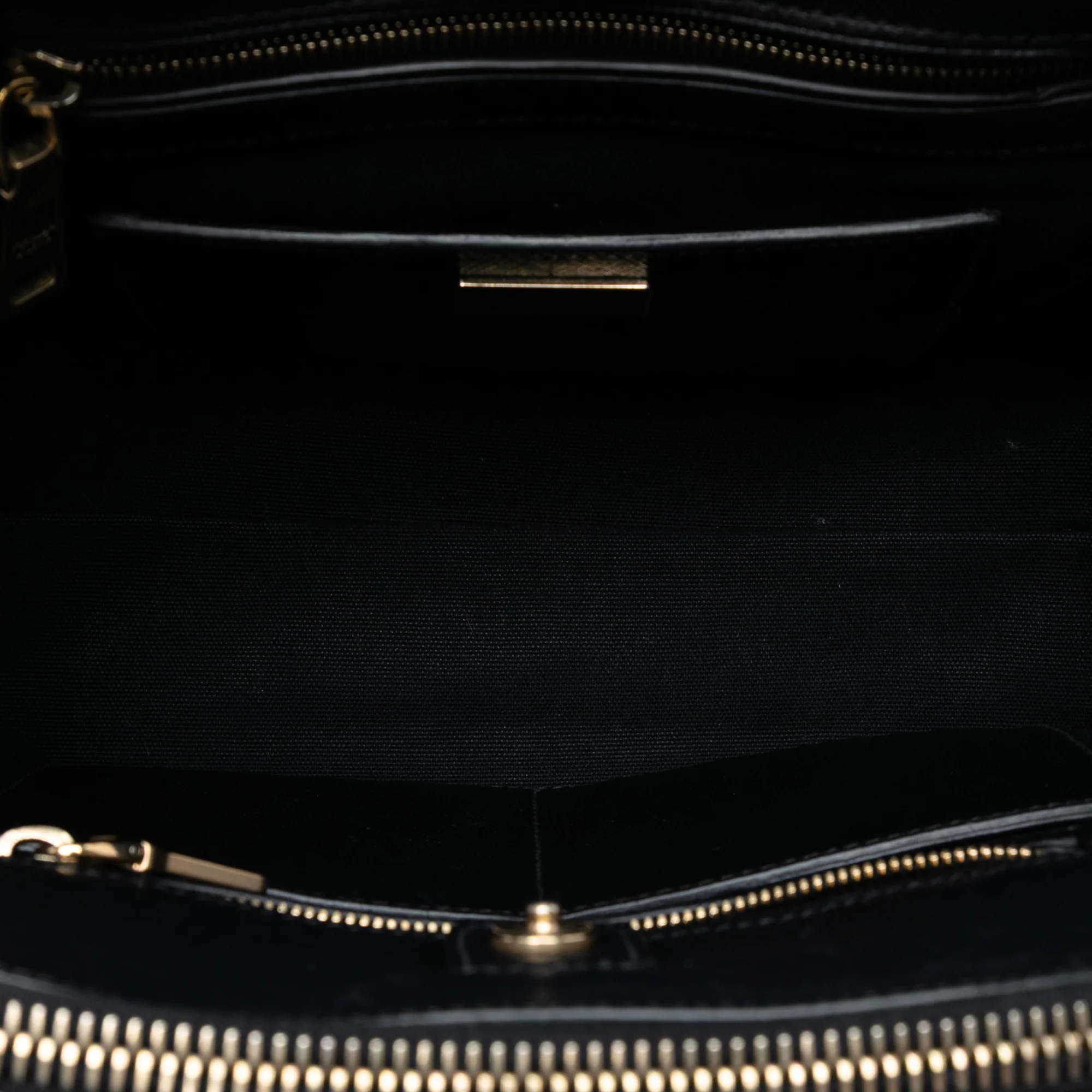 Prada | Pre-Owned Bicolor Saffiano Trimmed City Calf Double Zip Satchel | BlueBlack - Image 4
