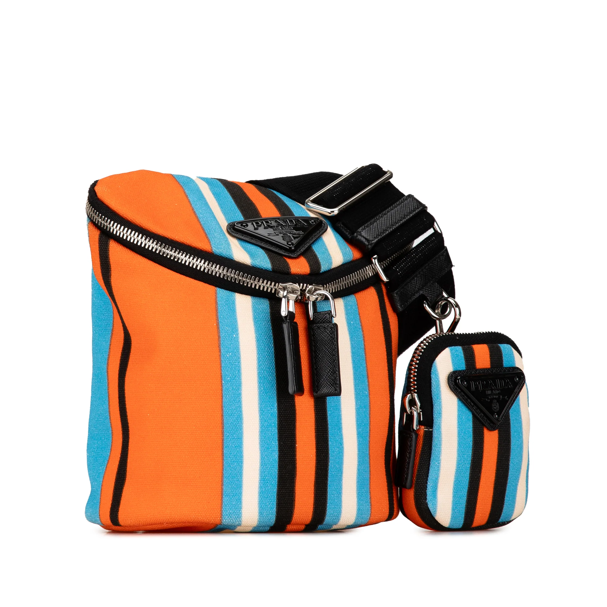 Prada | Pre-Owned Canvas Canapa Baiadera Crossbody | Orange - Image 4