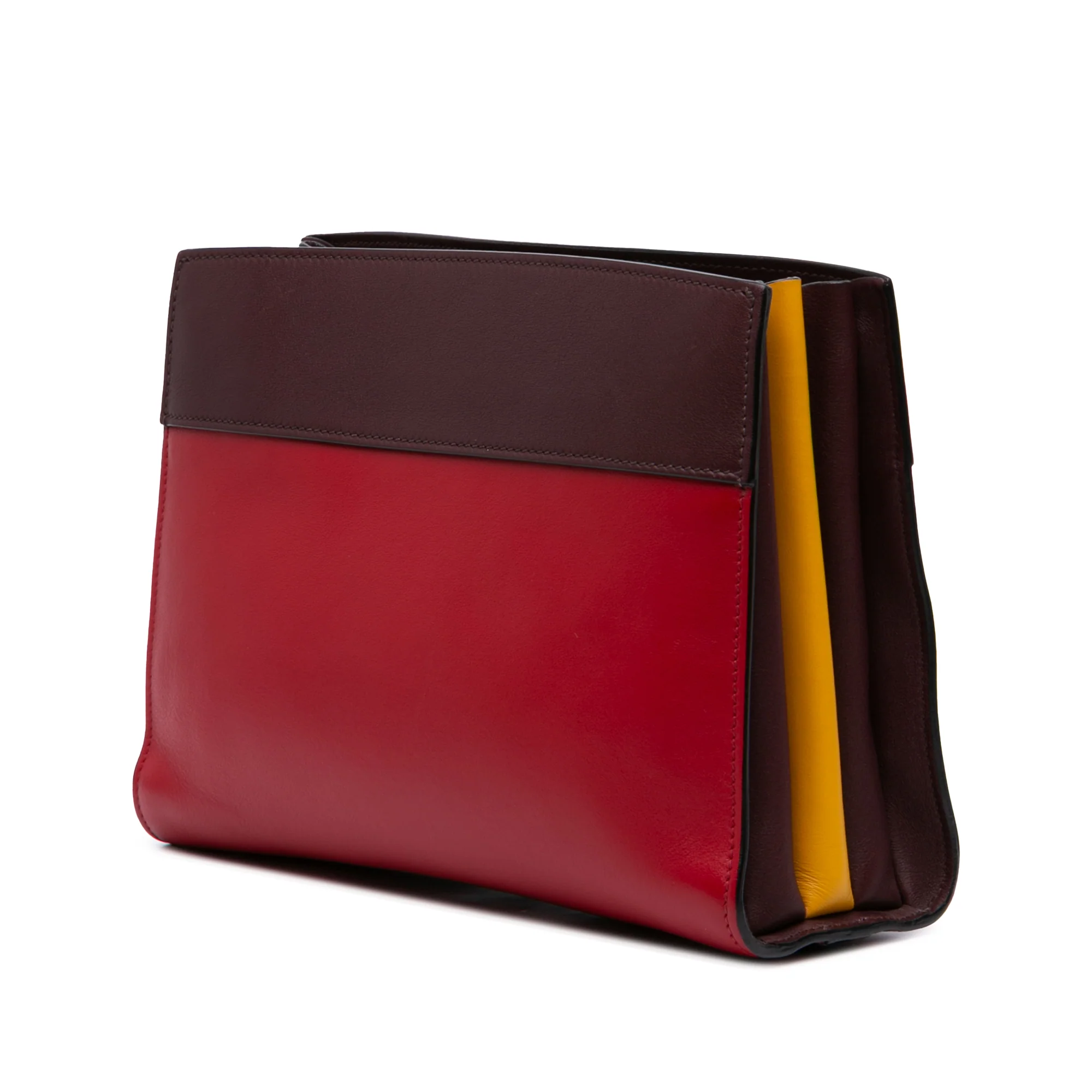 Prada | Pre-Owned City Calf Colorblock Bibliotheque Crossbody | Red - Image 2