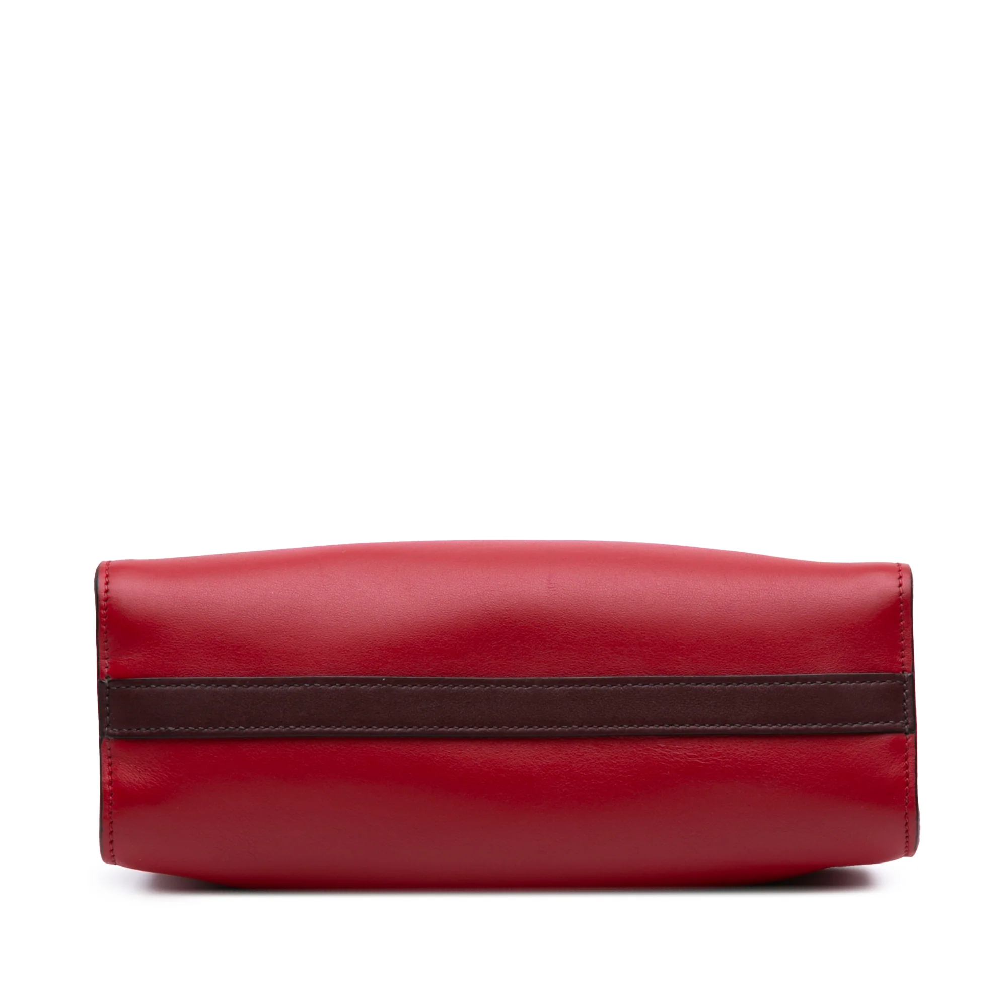 Prada | Pre-Owned City Calf Colorblock Bibliotheque Crossbody | Red - Image 3