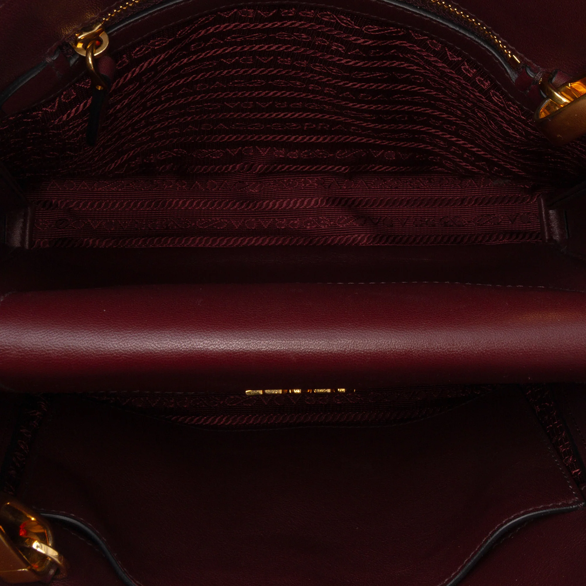 Prada | Pre-Owned City Calf Colorblock Bibliotheque Crossbody | Red - Image 4