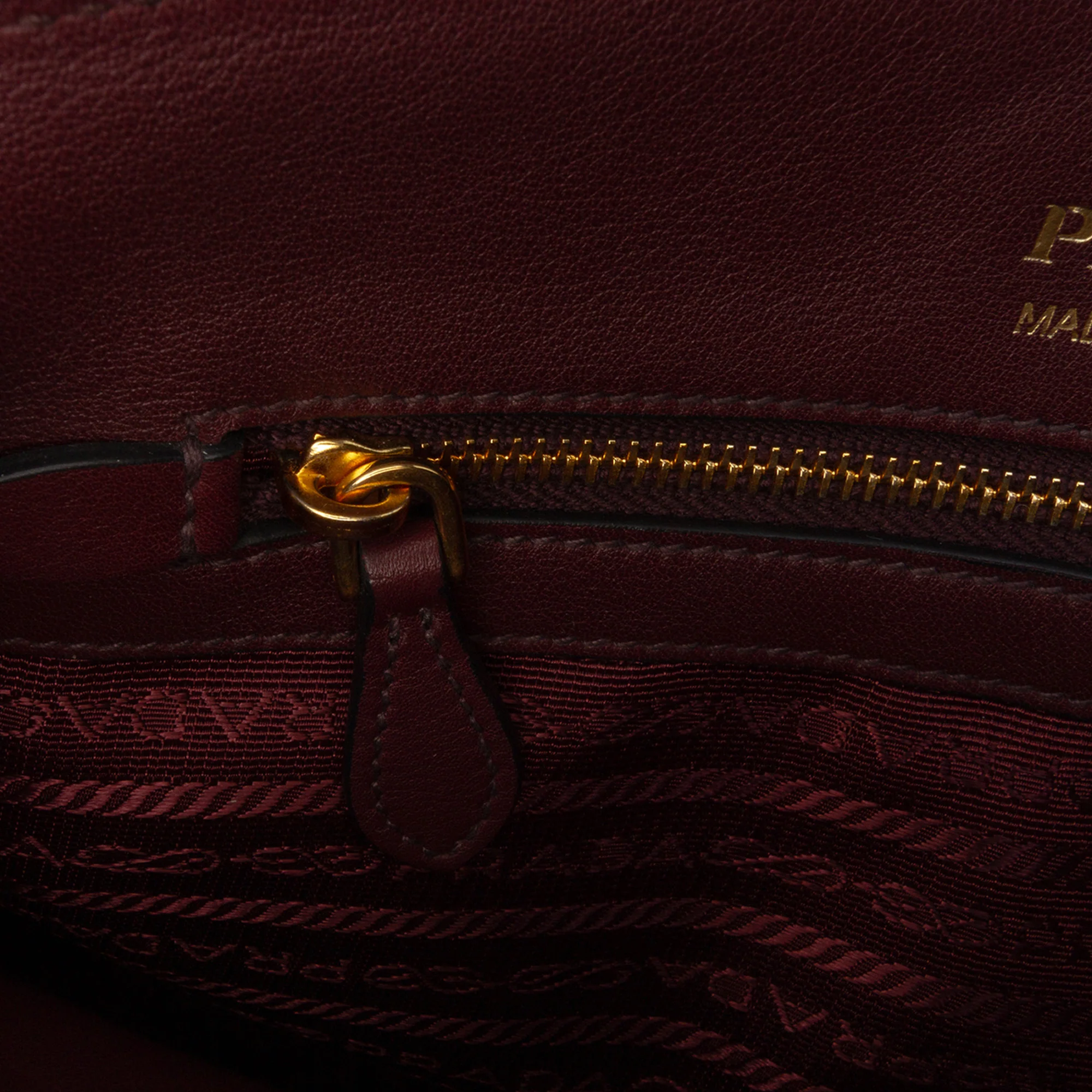 Prada | Pre-Owned City Calf Colorblock Bibliotheque Crossbody | Red - Image 5