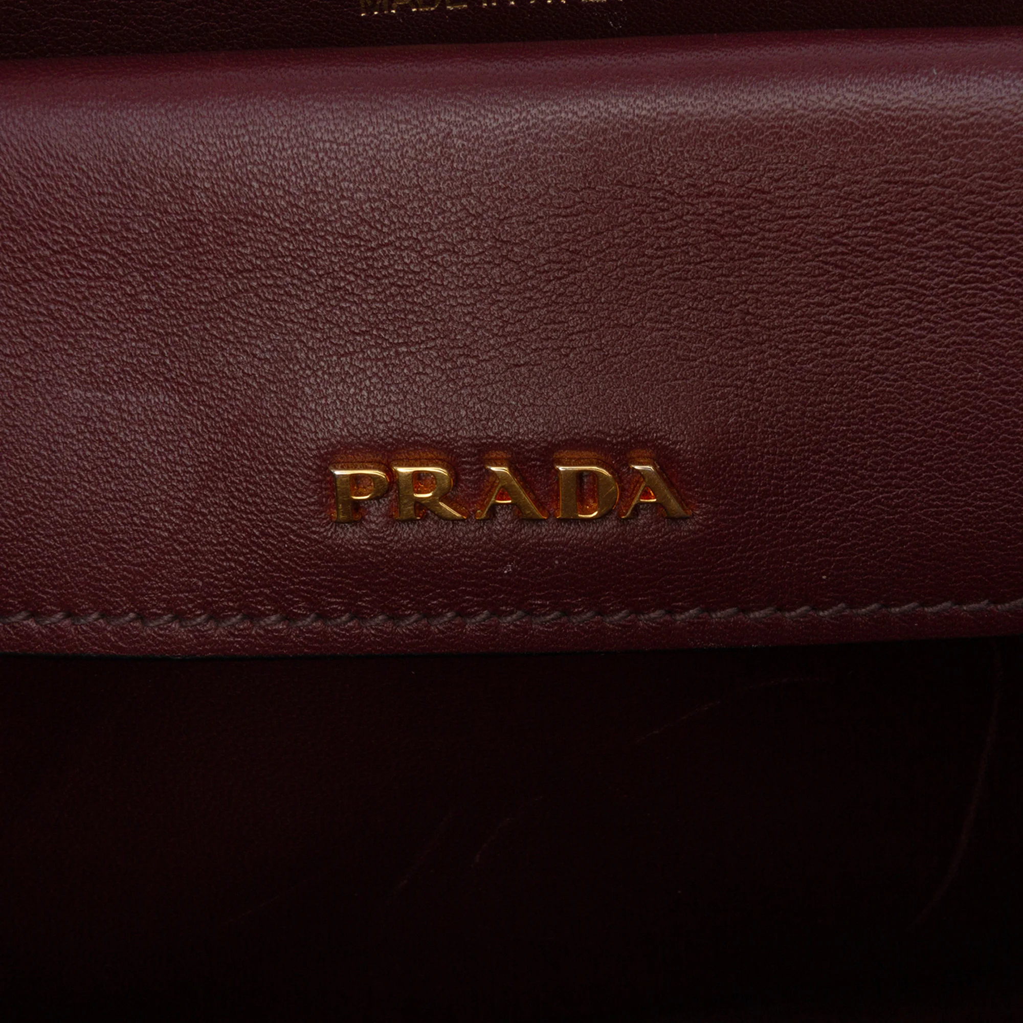 Prada | Pre-Owned City Calf Colorblock Bibliotheque Crossbody | Red - Image 7