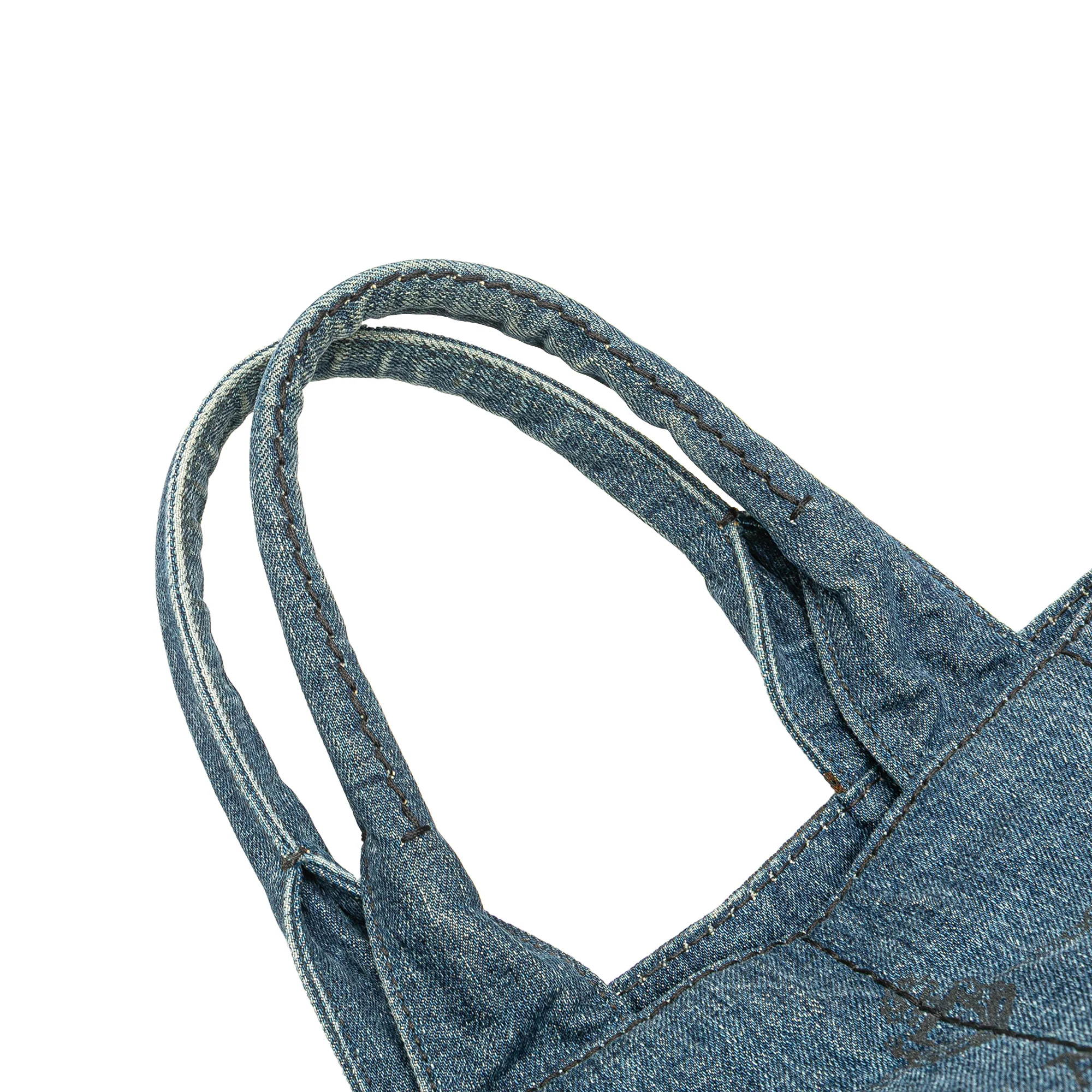 Prada | Pre-Owned Denim Canapa Logo Satchel | Blue/Denim - Image 14
