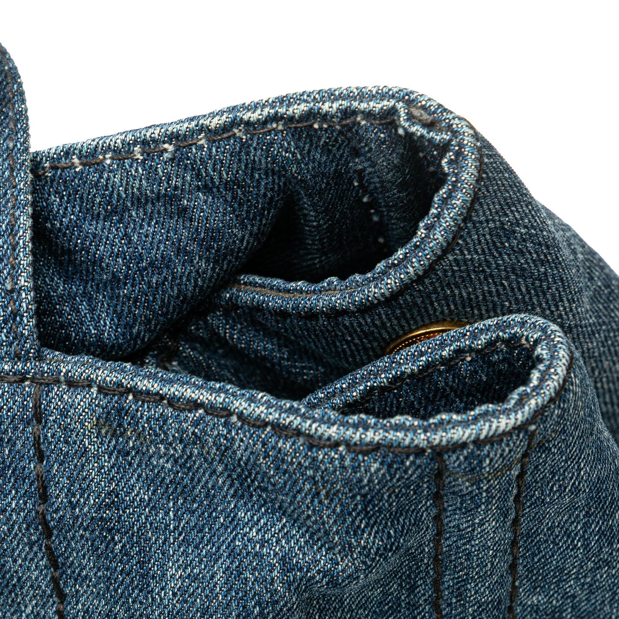 Prada | Pre-Owned Denim Canapa Logo Satchel | Blue/Denim - Image 3