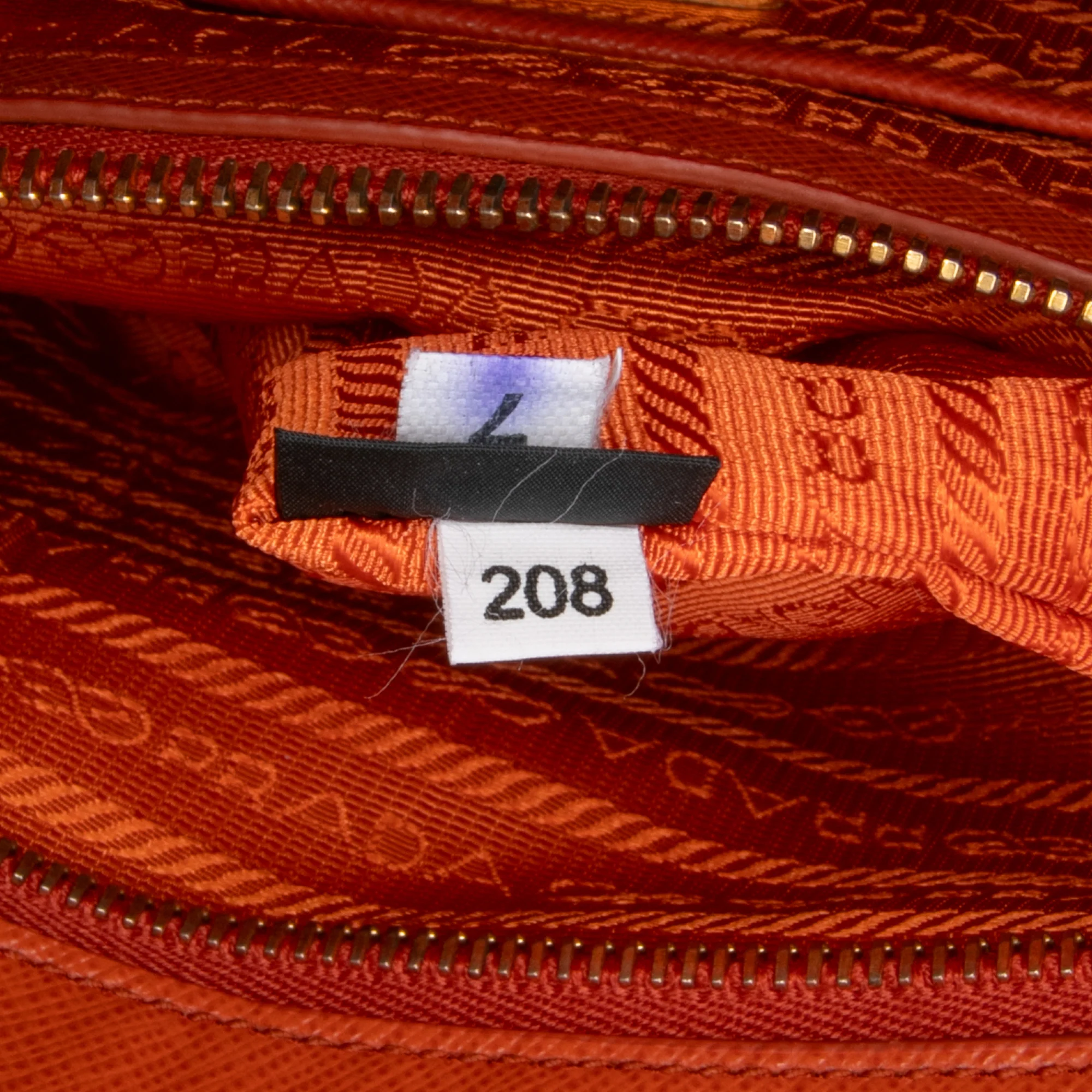 Prada | Pre-Owned Extra Large Saffiano Lux Galleria Double Zip Tote | Orange - Image 12