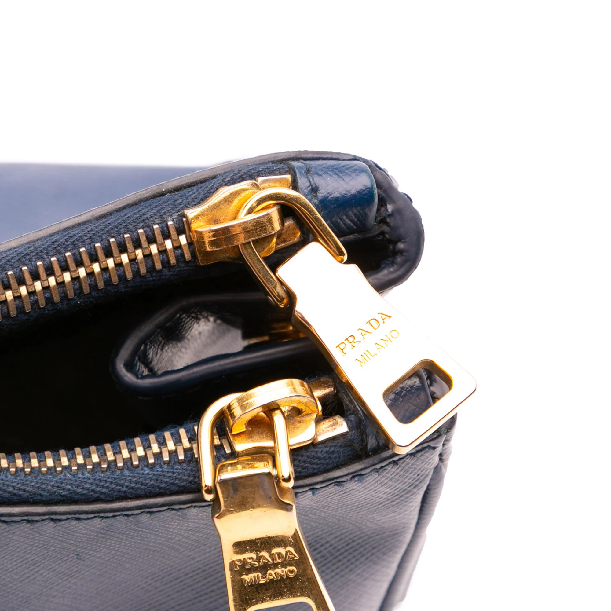 Prada | Pre-Owned Large Saffiano Lux Galleria Double Zip Tote | Blue - Image 12