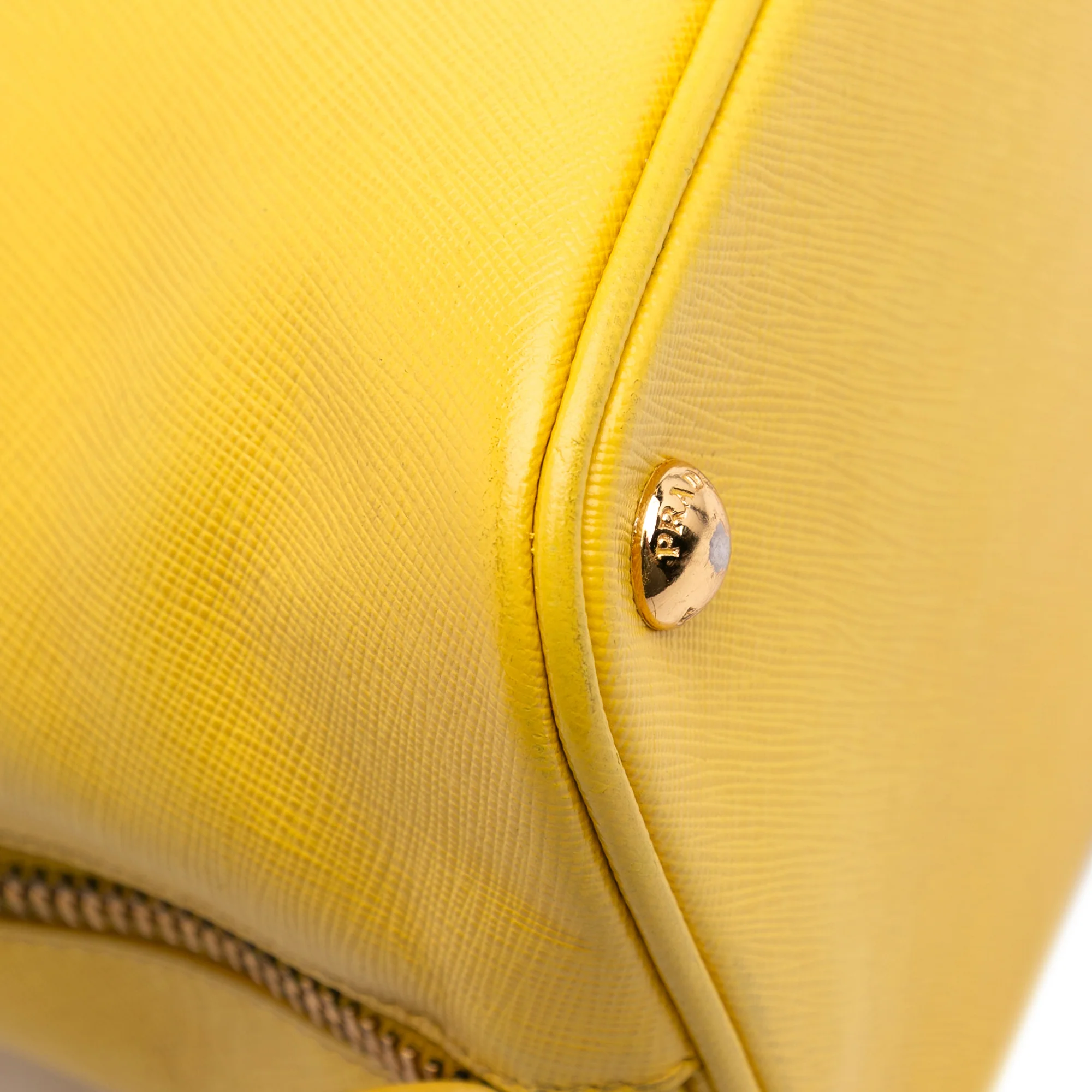 Prada | Pre-Owned Large Saffiano Lux Promenade Satchel | Yellow - Image 12