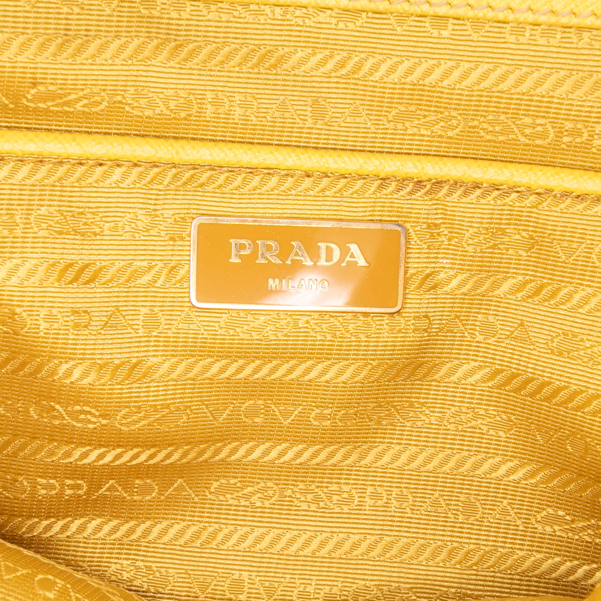 Prada | Pre-Owned Large Saffiano Lux Promenade Satchel | Yellow - Image 8