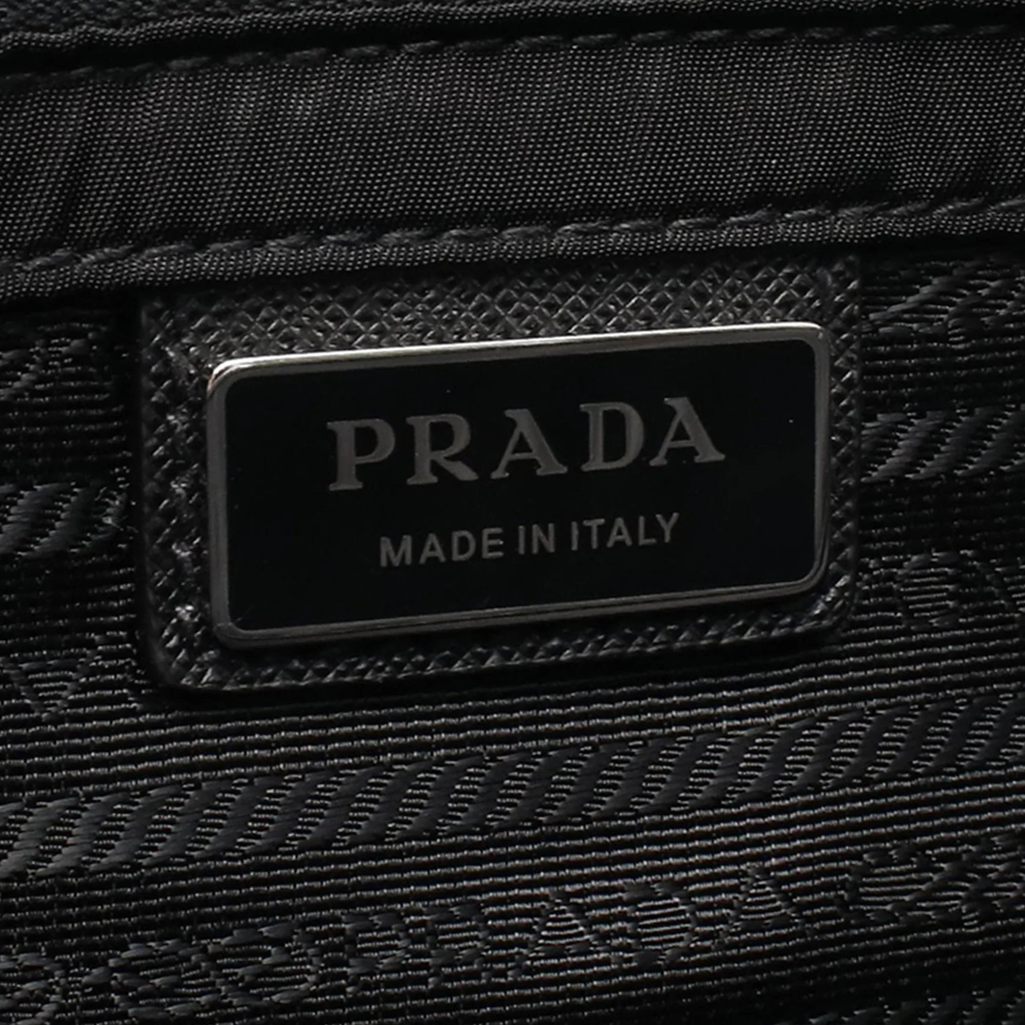 Prada | Pre-Owned Leather Trimmed Tessuto Messenger Bag | Black - Image 4